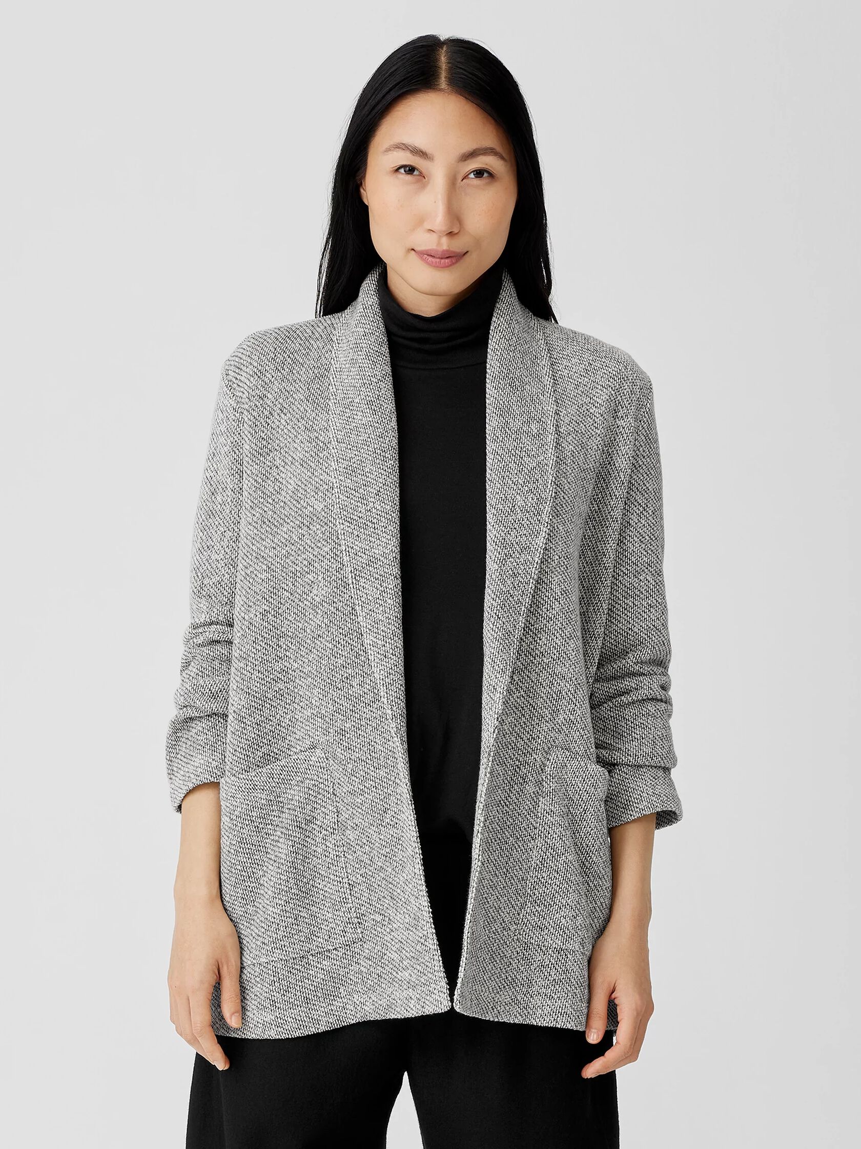 Organic Cotton Terry Shawl Collar Jacket