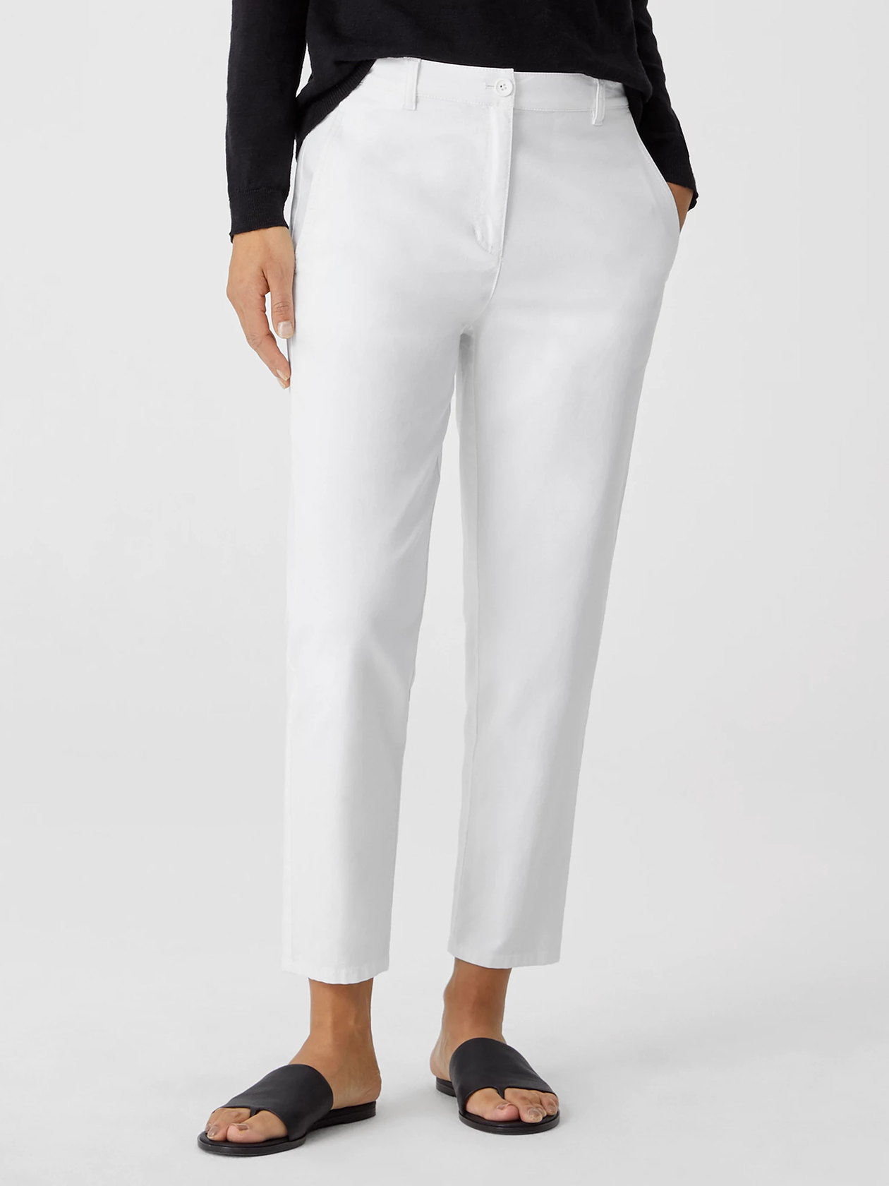 Organic Cotton Hemp Tapered Ankle Pant | EILEEN FISHER