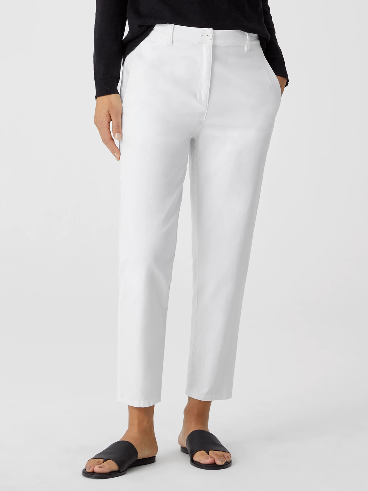 Organic Cotton Hemp Tapered Ankle Pant EILEEN FISHER