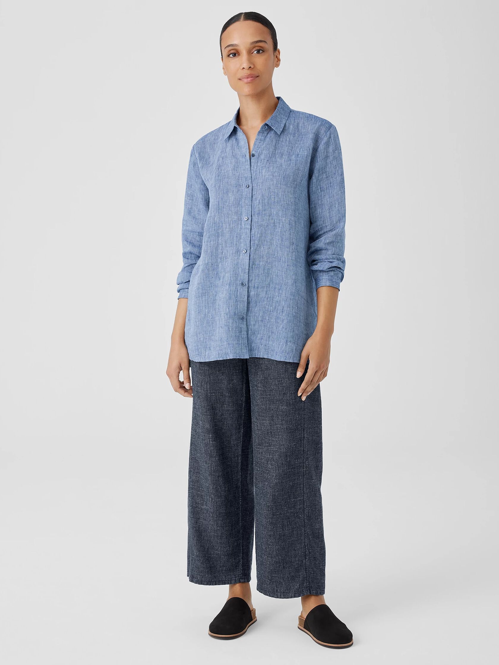 Yarn-Dyed Handkerchief Organic Linen Shirt