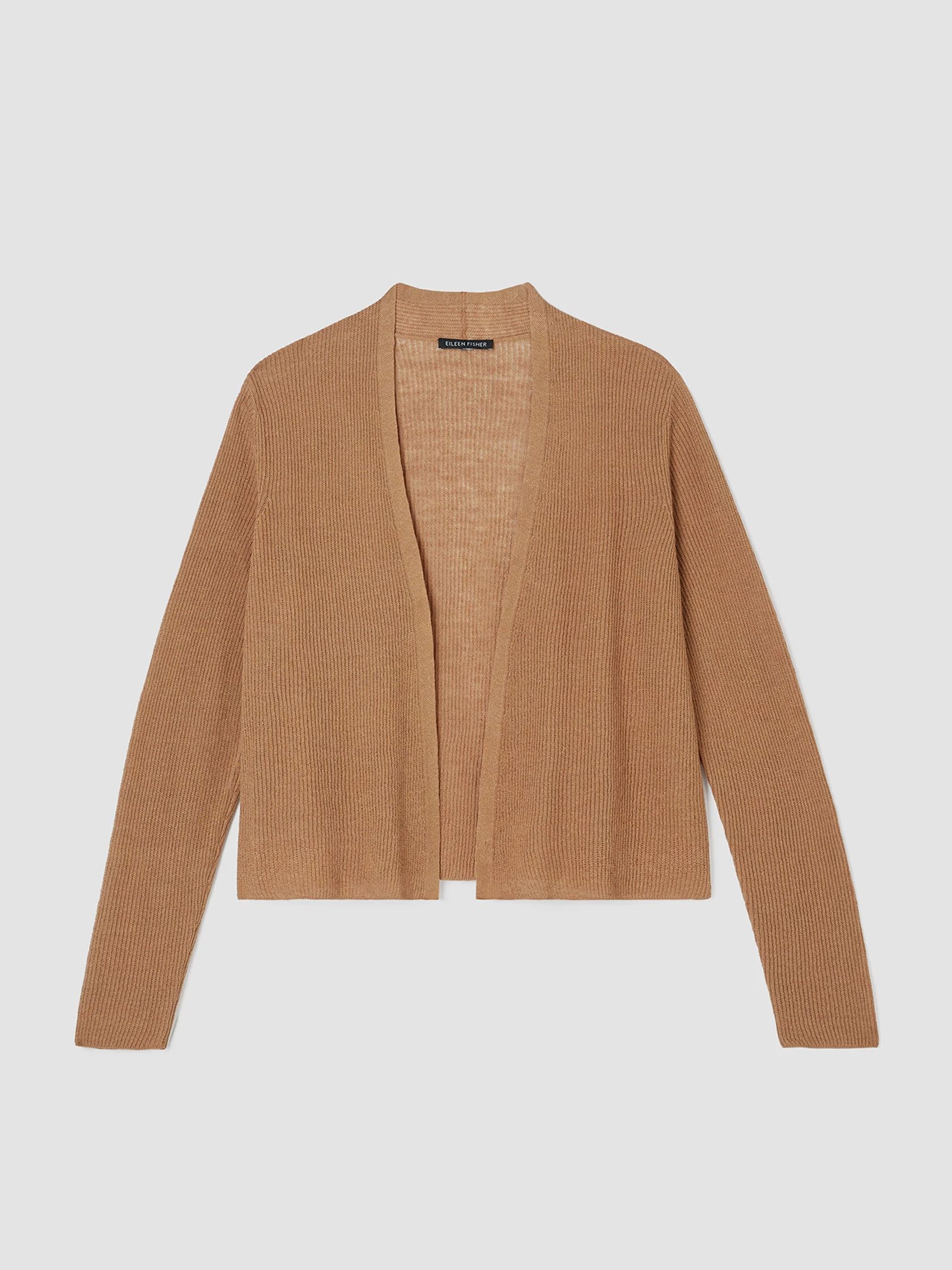 Organic Linen Cotton Tuck Cropped Cardigan
