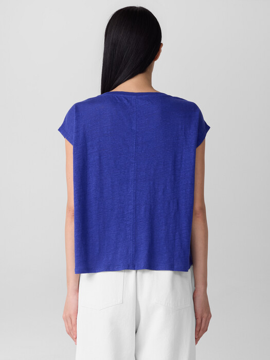 Organic Linen Jersey V-Neck Tee