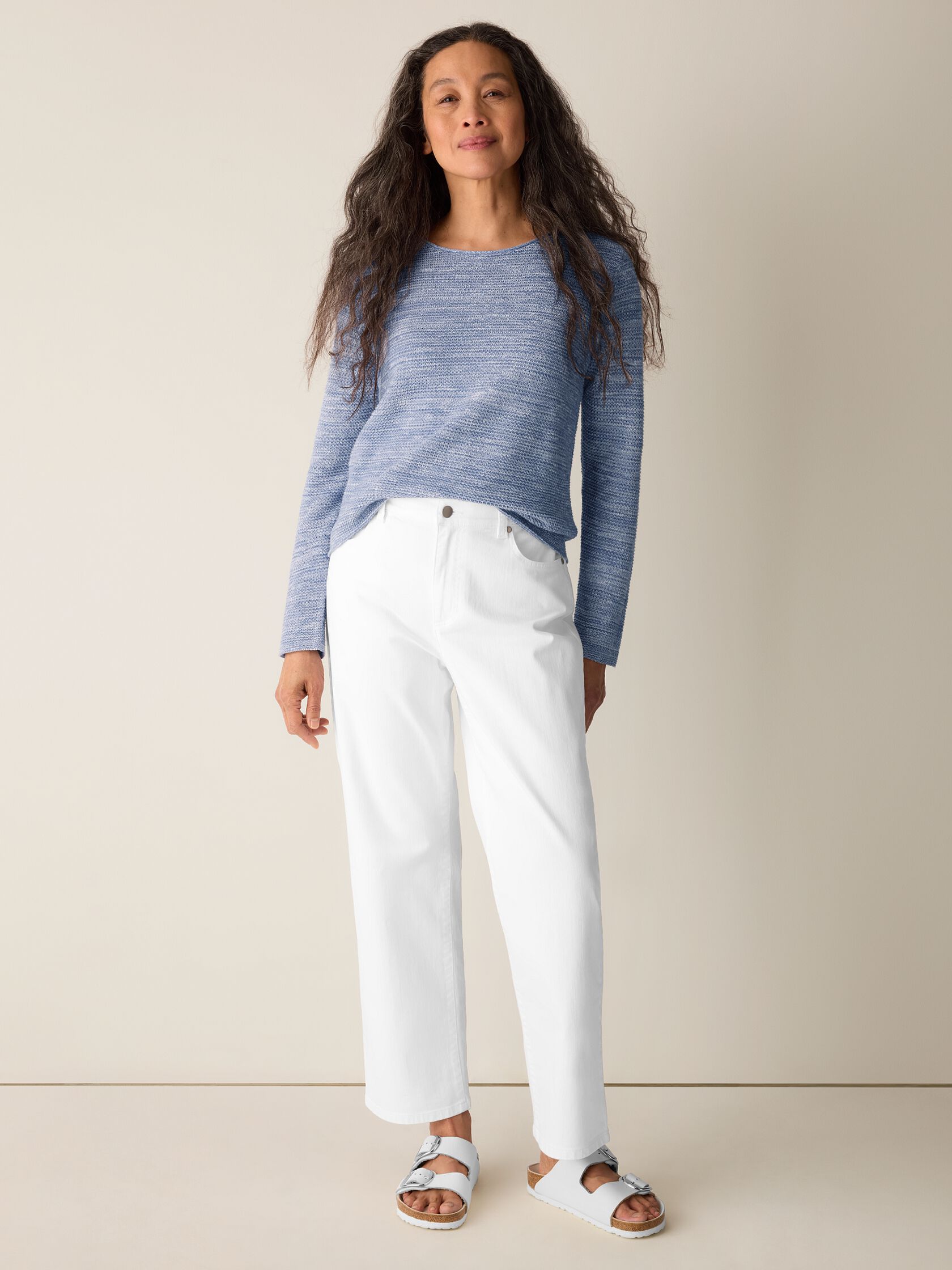 Garment-Dyed Organic Cotton Denim Straight Jean