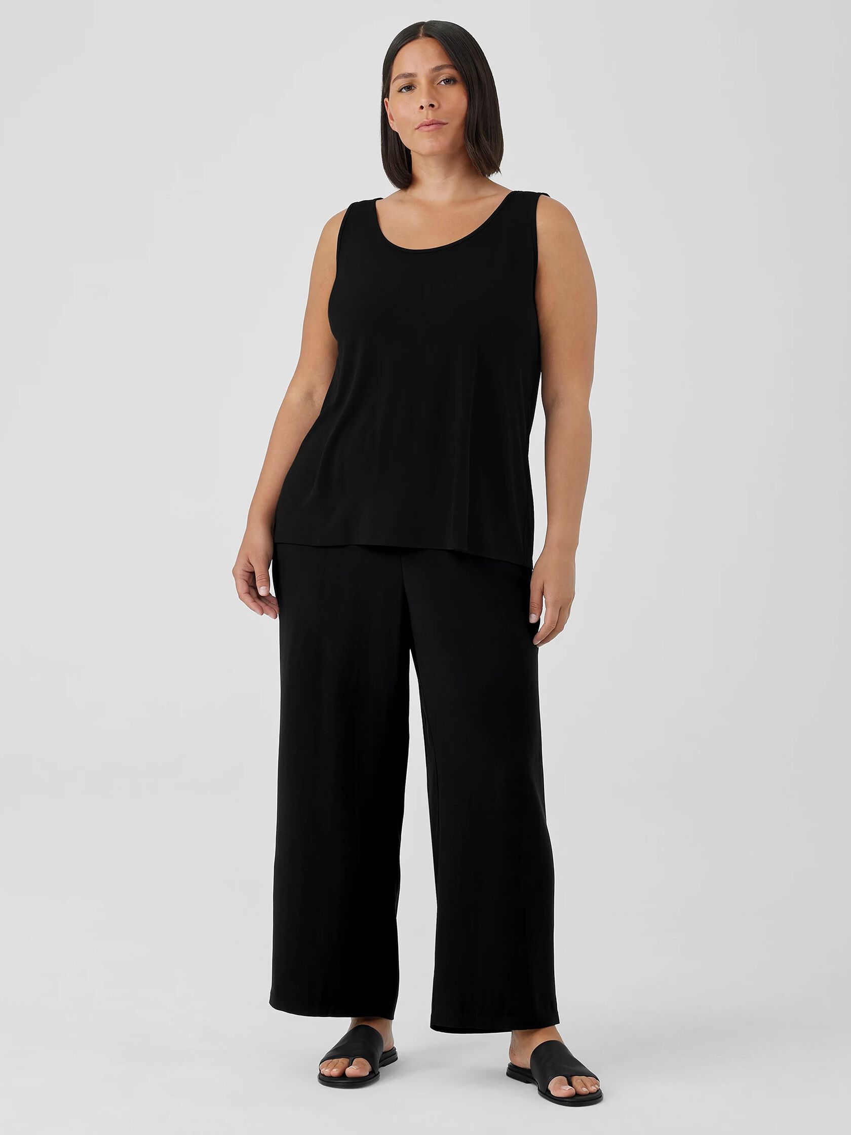 Stretch Silk Jersey Scoop Neck Tank