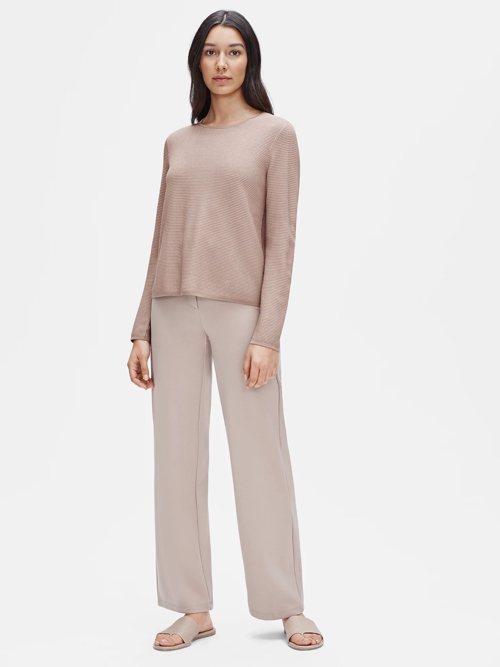 Silk & Organic Cotton Crew Neck Top