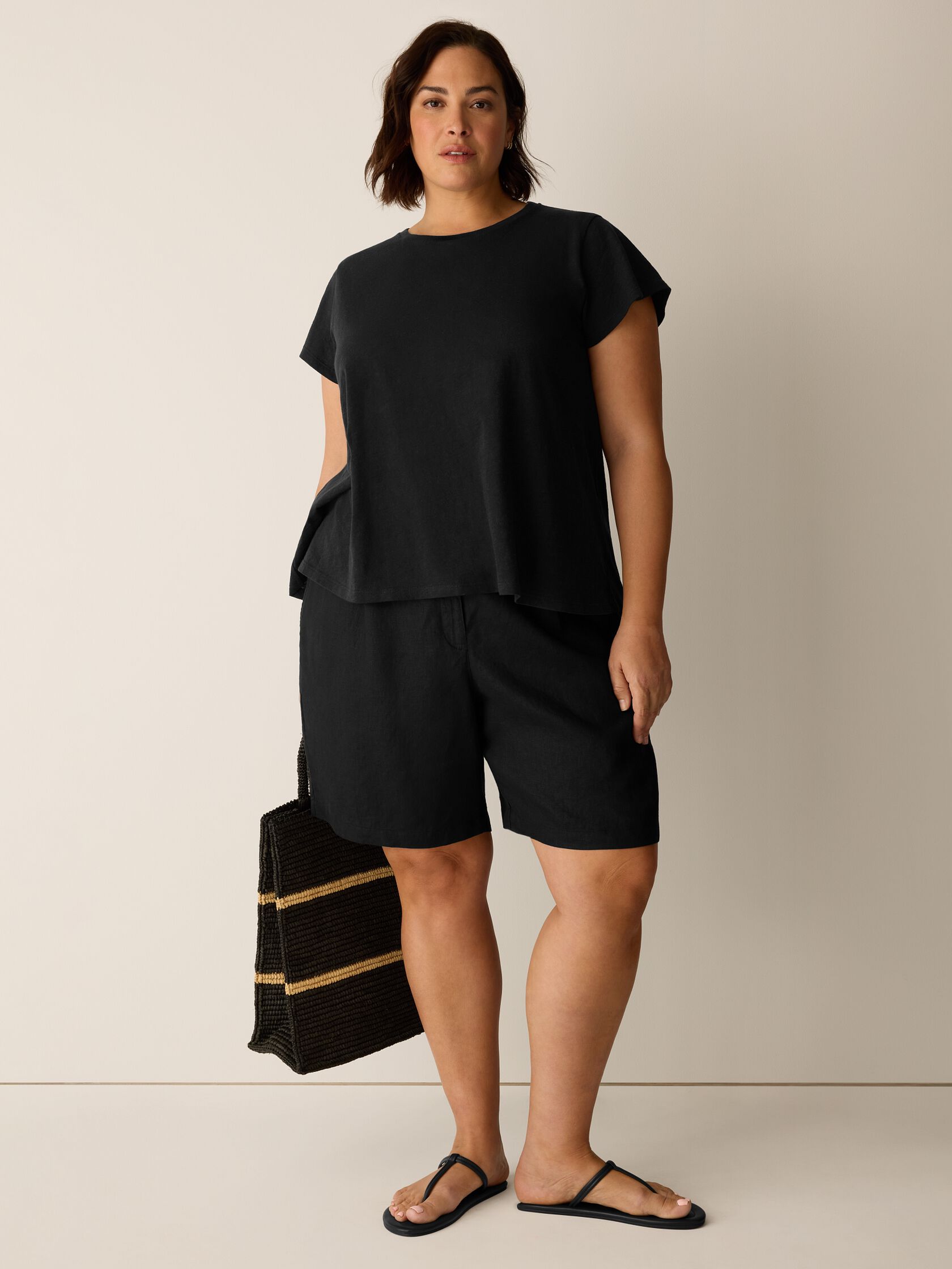 Organic Cotton Slubby Jersey Crew Neck Tee