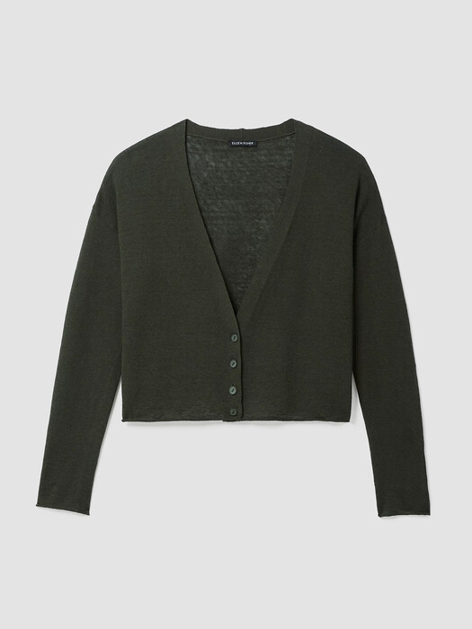 Organic Linen Cotton Cropped Cardigan