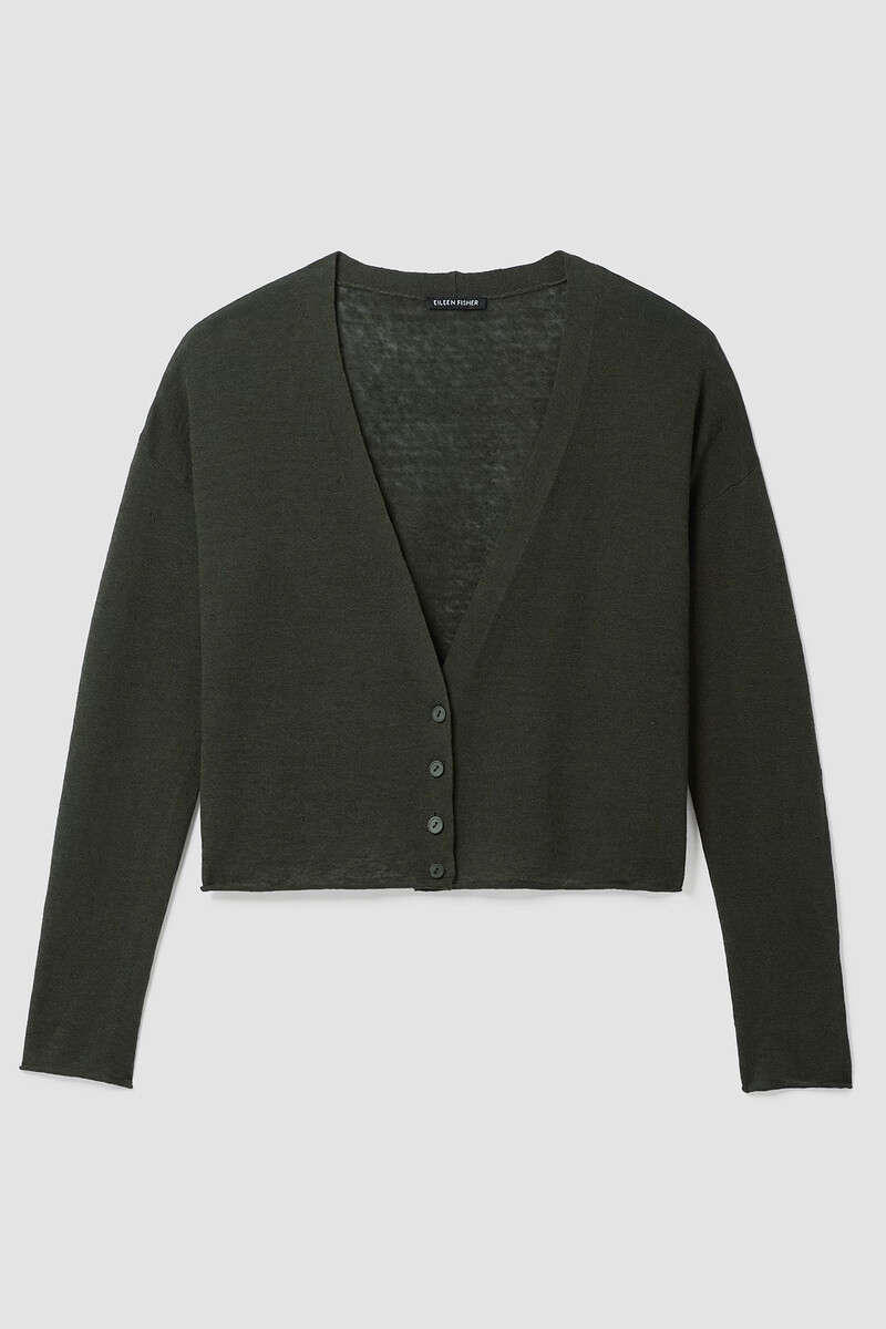 Organic Linen Cotton Cropped Cardigan Organic Linen Cotton Cropped Cardigan