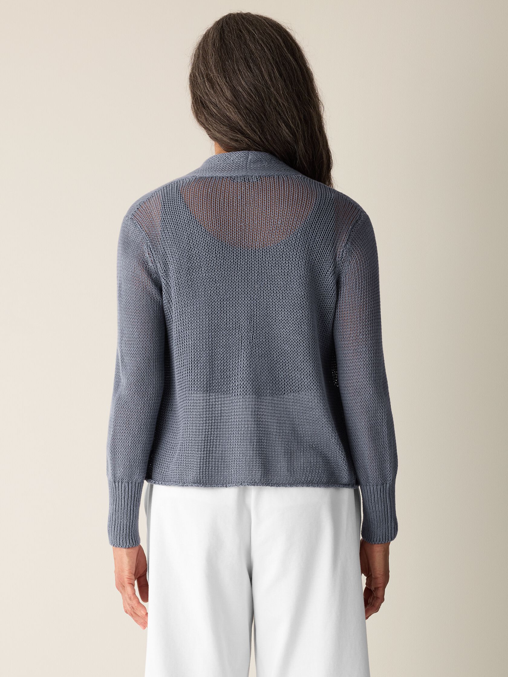 Organic Linen Cotton Cropped Cardigan