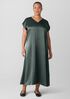 Textured Satin V-Neck Dress
