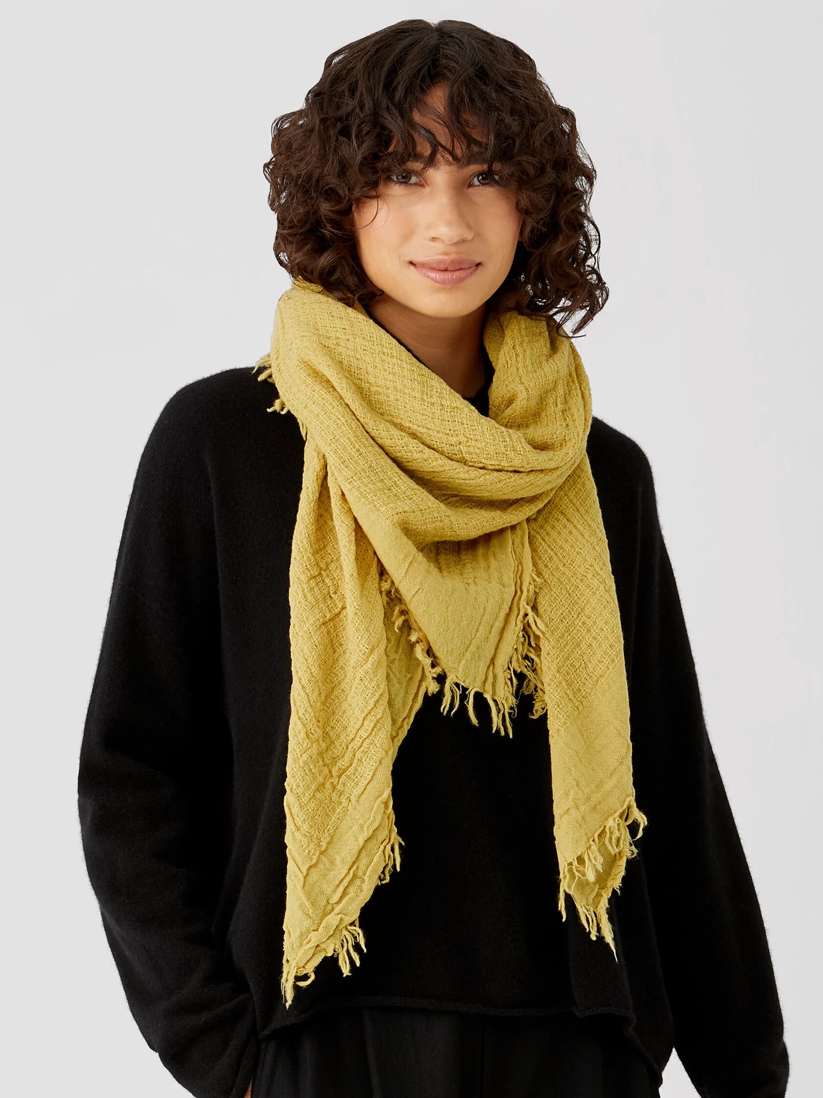 Textured Wool Gauze Scarf