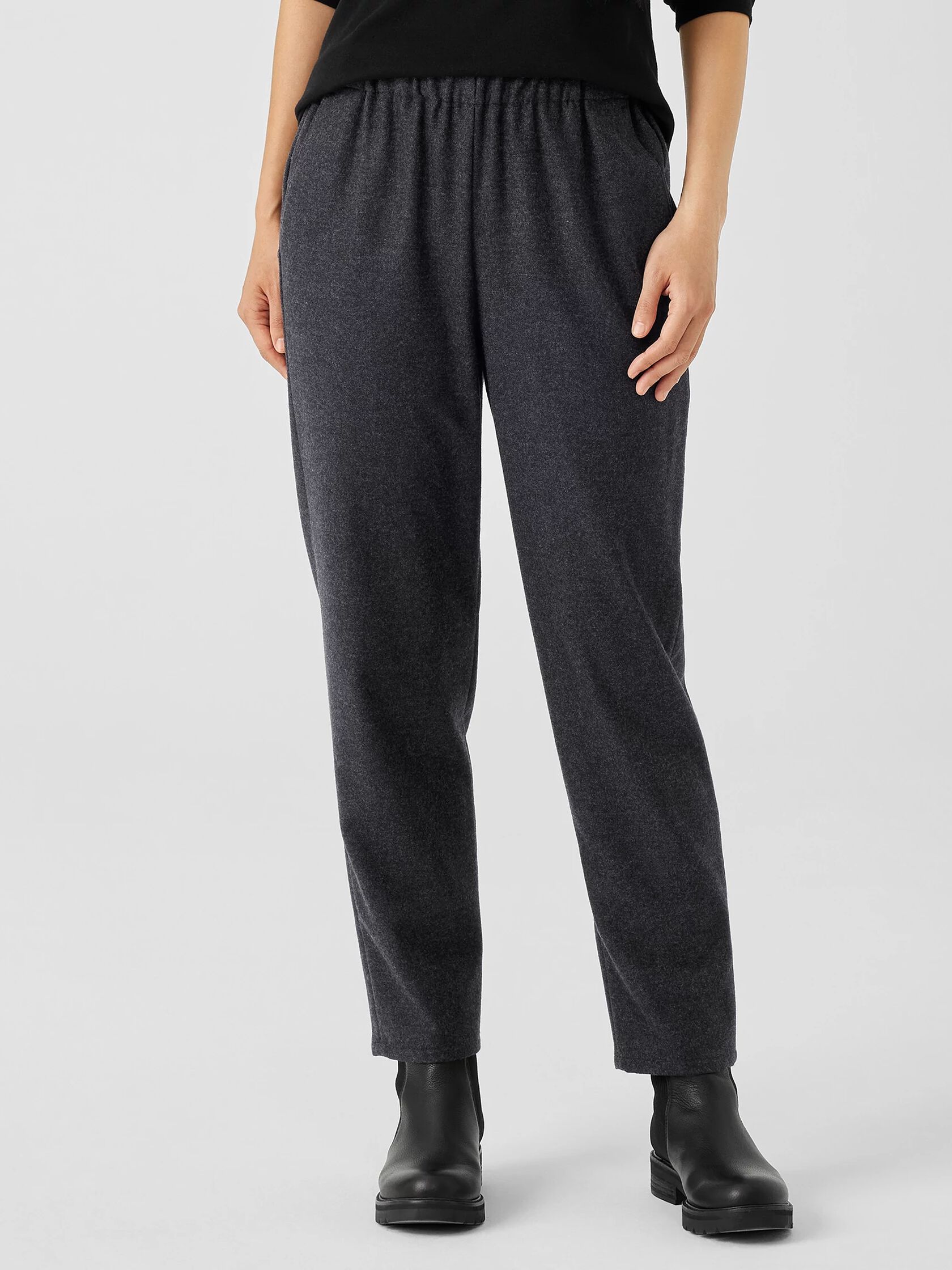 Soft Wool Flannel Tapered Pant | EILEEN FISHER