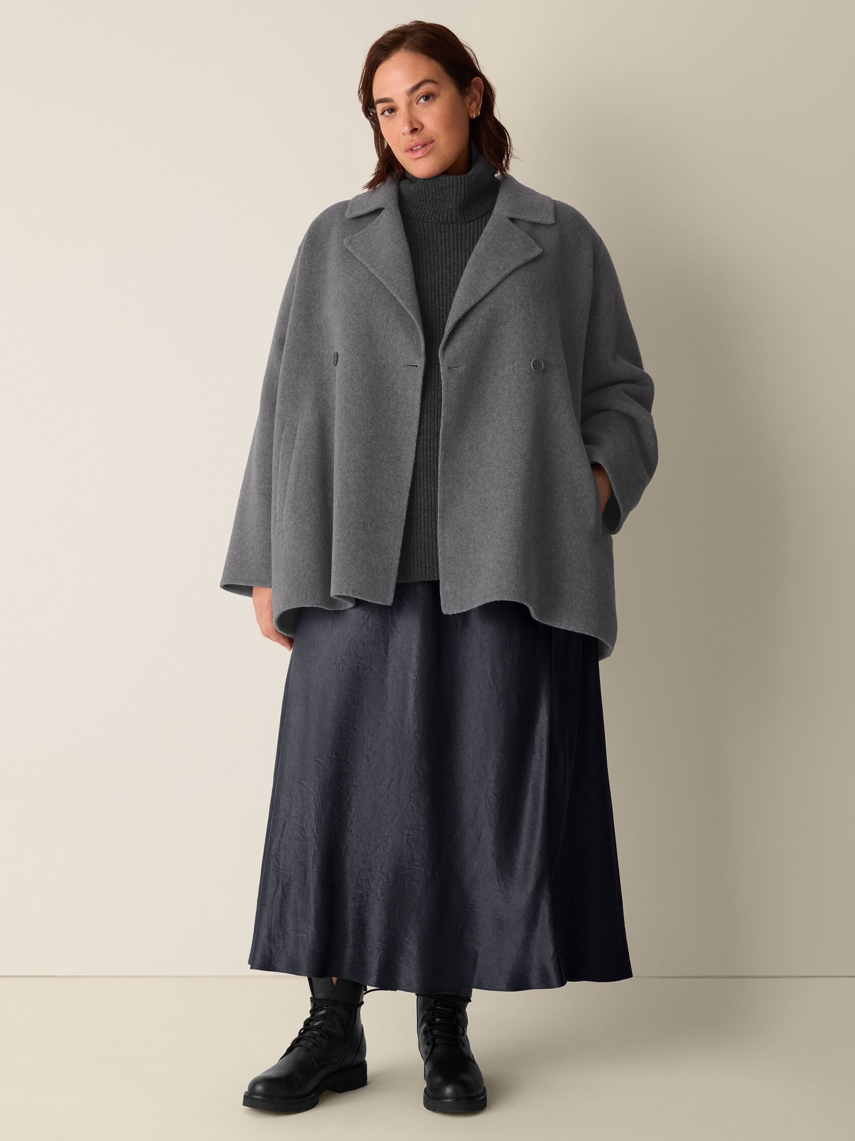Doubleface Wool Cloud Short Coat