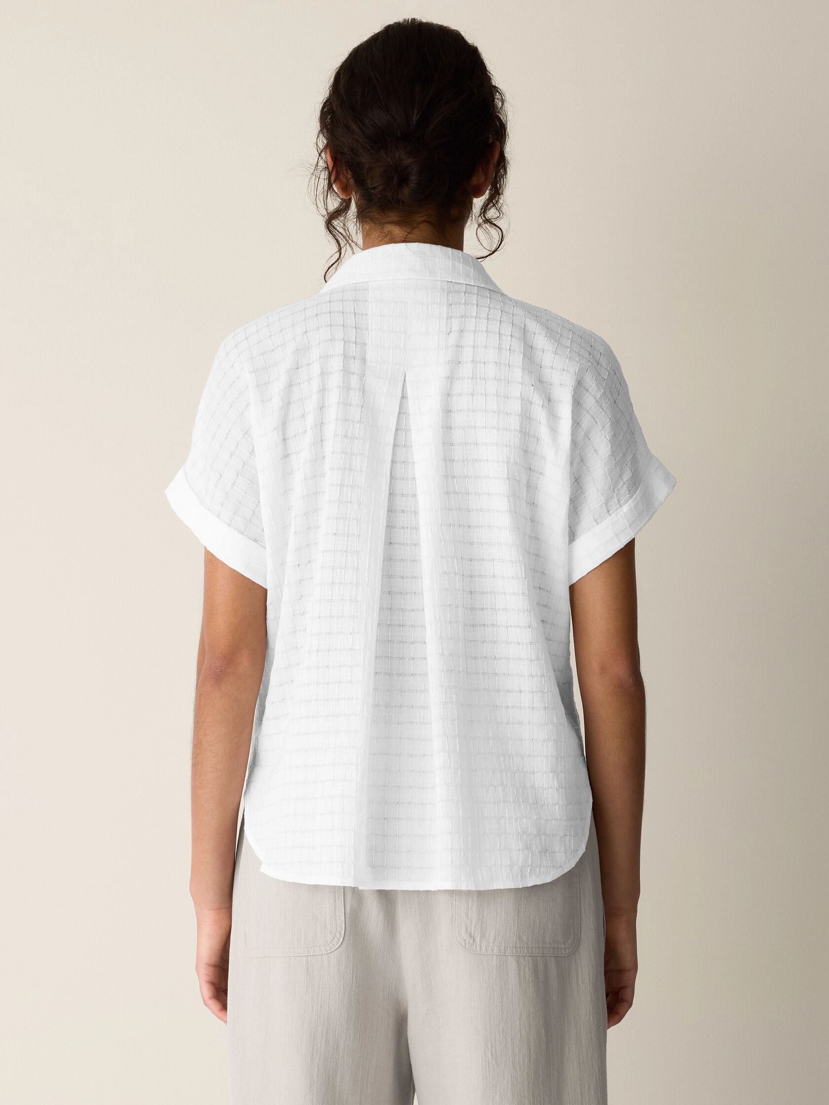 Organic Cotton Voile Box Notch Collar Shirt