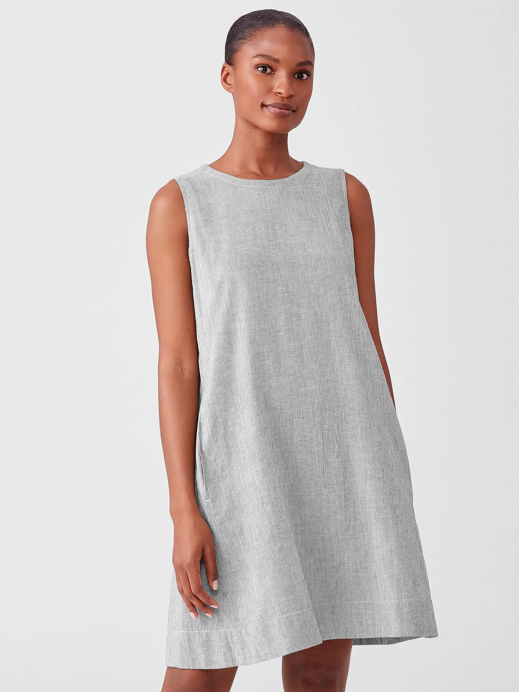 Organic Cotton Linen Ticking Stripe Dress