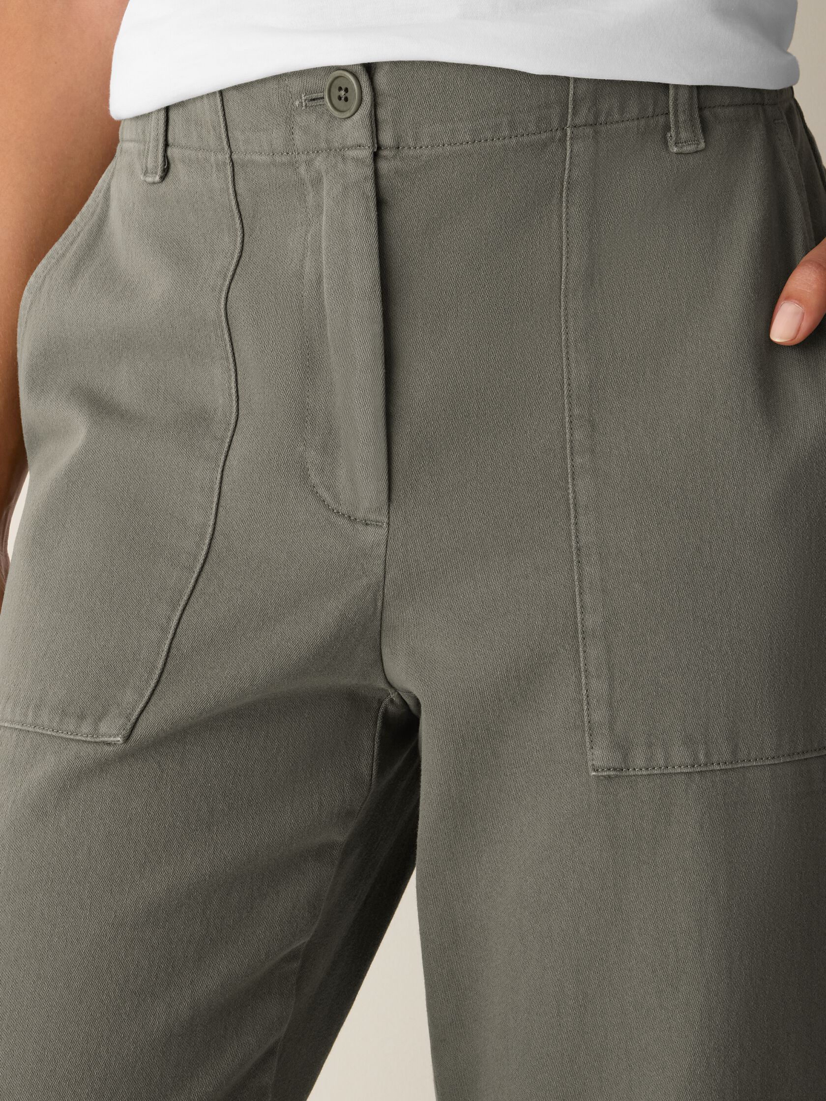 Garment-Dyed Utility Cotton Tapered Pant