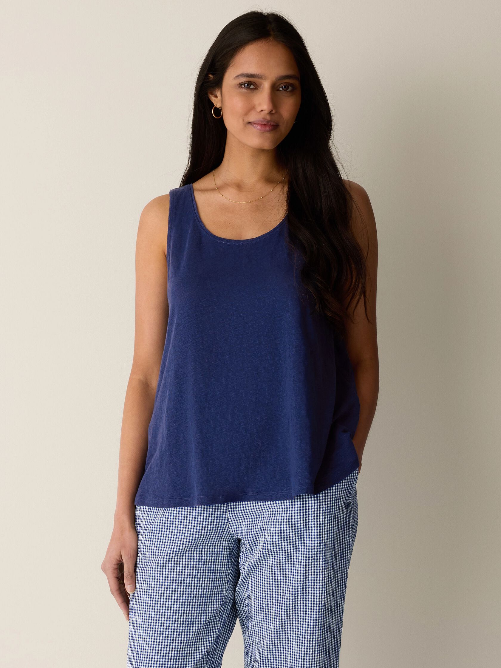 Organic Linen Jersey Scoop Neck Tank