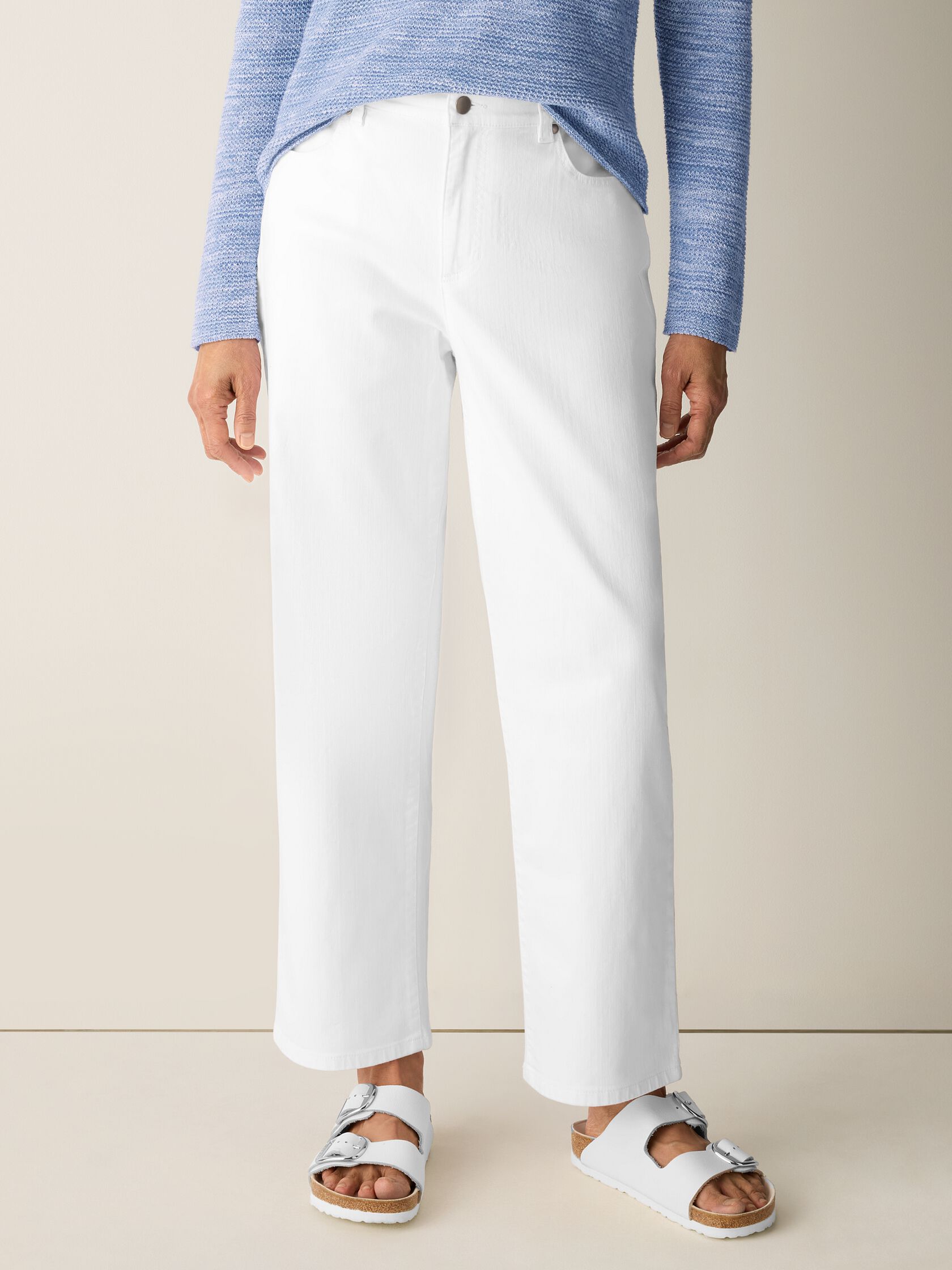 Garment-Dyed Organic Cotton Denim Straight Jean