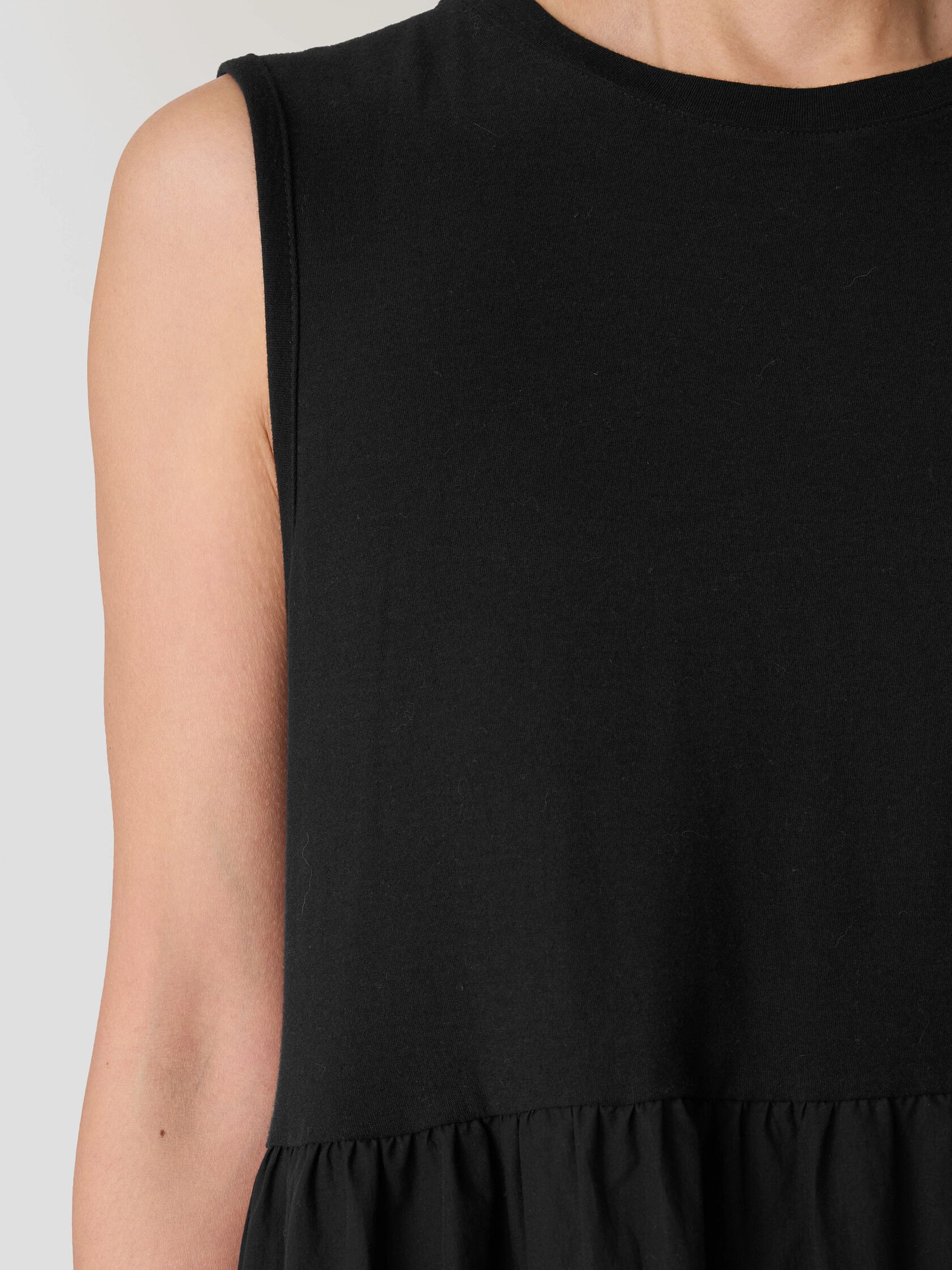 Washed Organic Cotton Poplin Round Neck Dress