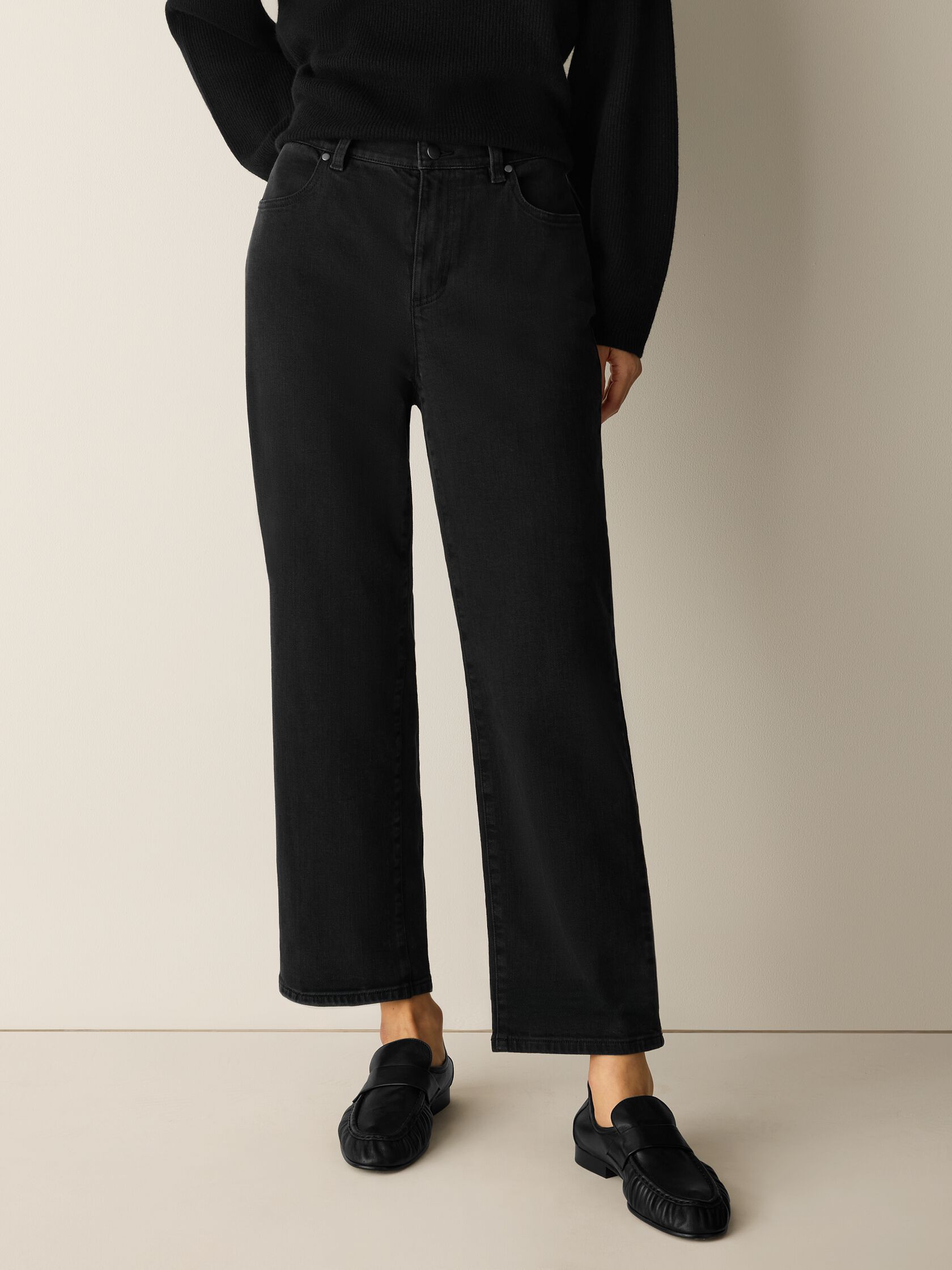 Cotton Stretch Denim Straight Jean
