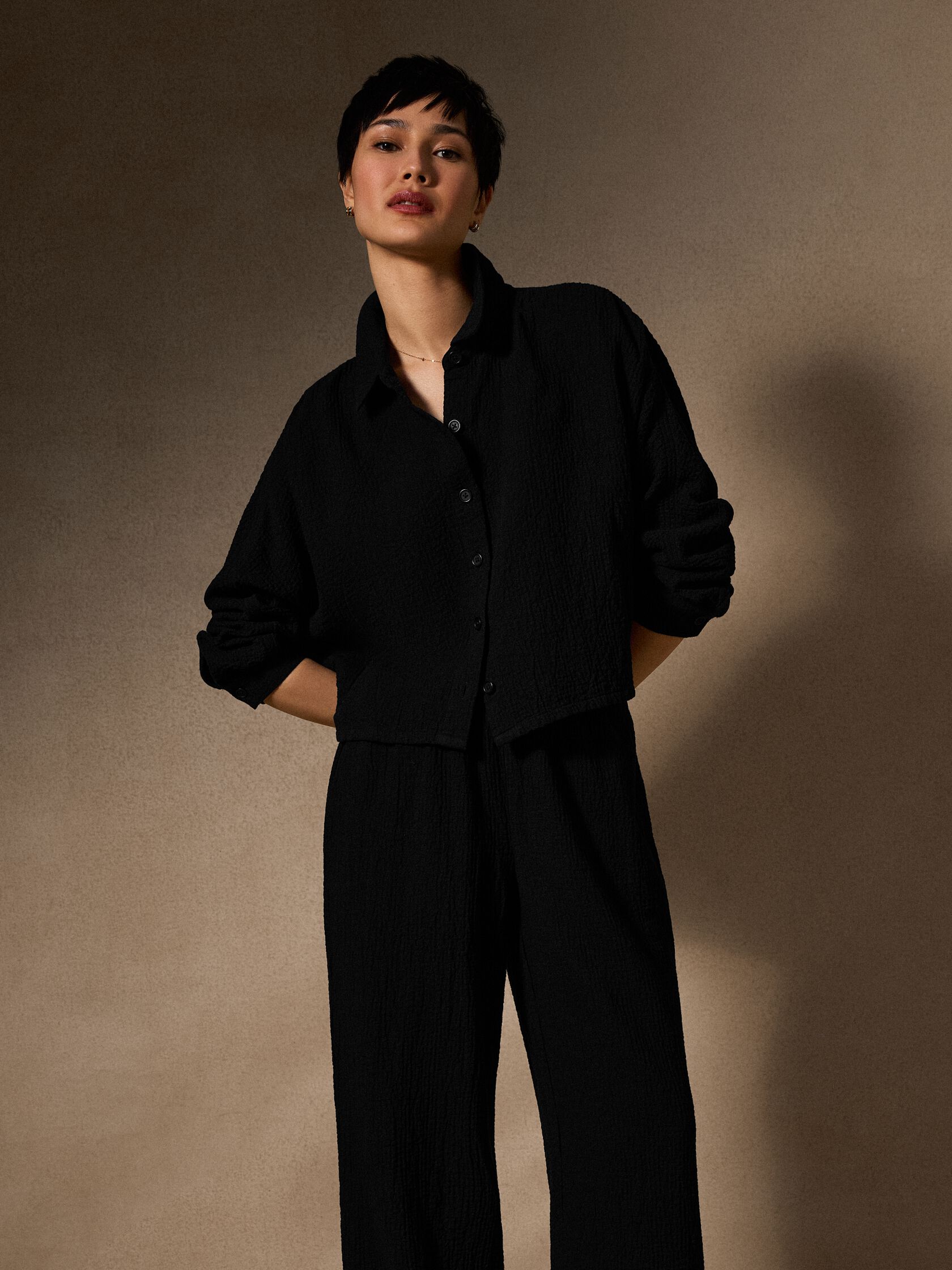 Organic Cotton Doubleweave Classic Collar Jacket