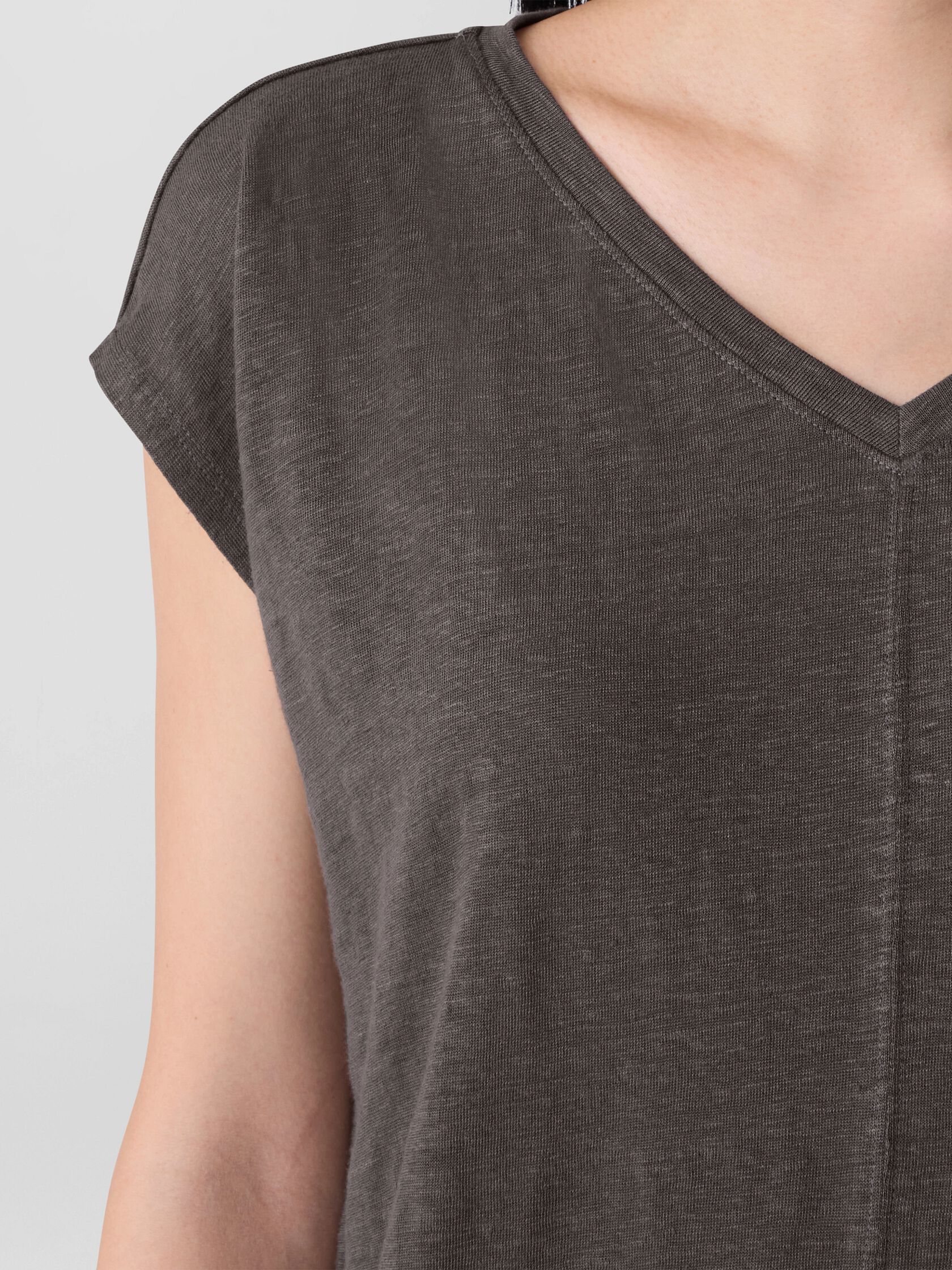 Organic Linen Jersey V-Neck Tee