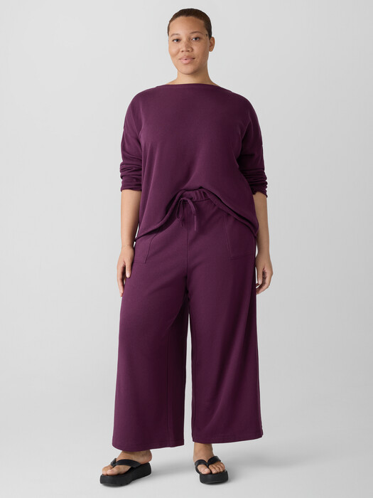 Lightweight Organic Cotton Terry Wide-Leg Pant