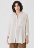 Puckered Organic Linen Classic Collar Long Shirt