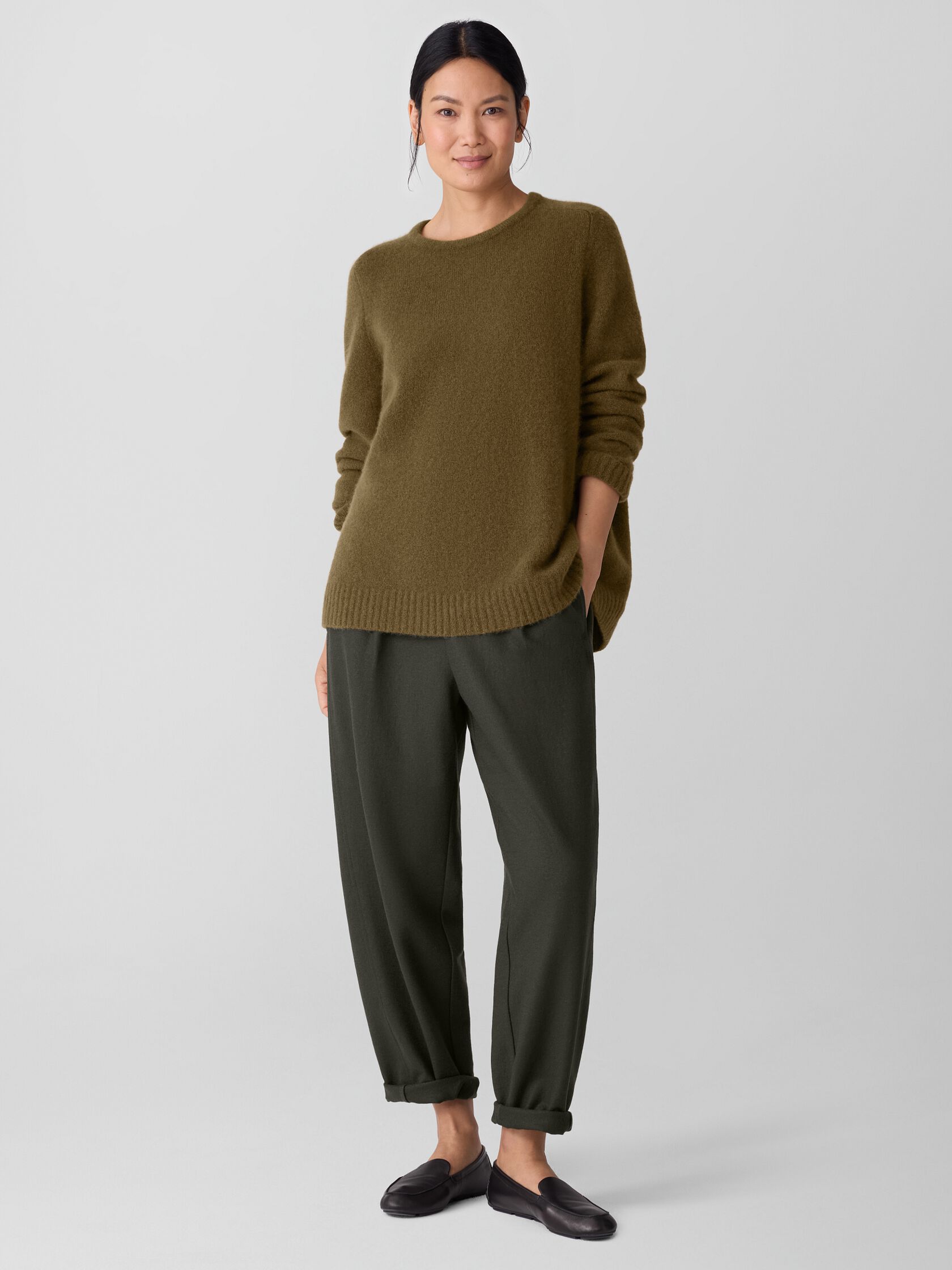 Felted Wool Jersey Lantern Pant in Regenerative Wool