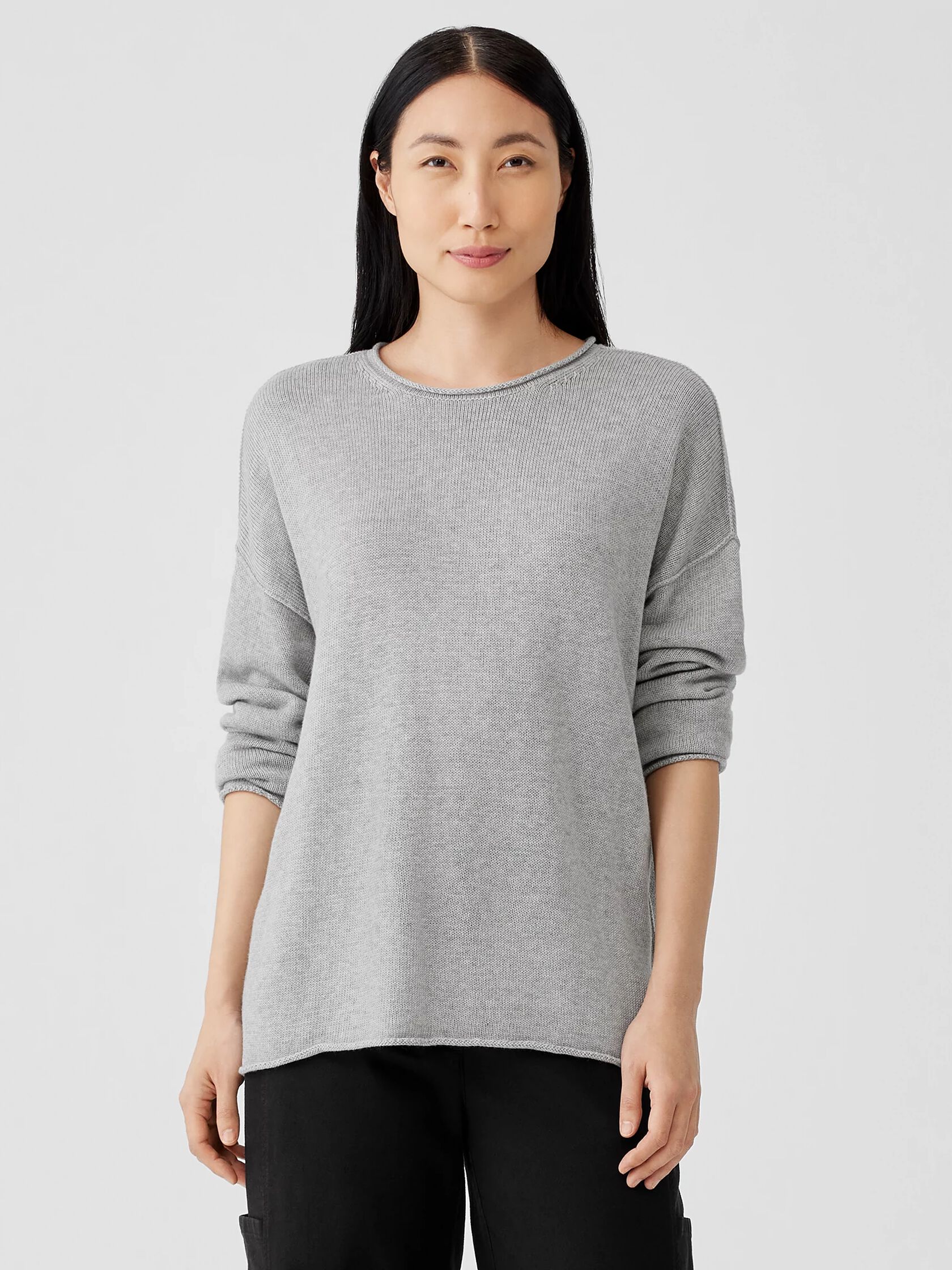 Peruvian Cotton Blend Crew Neck Top