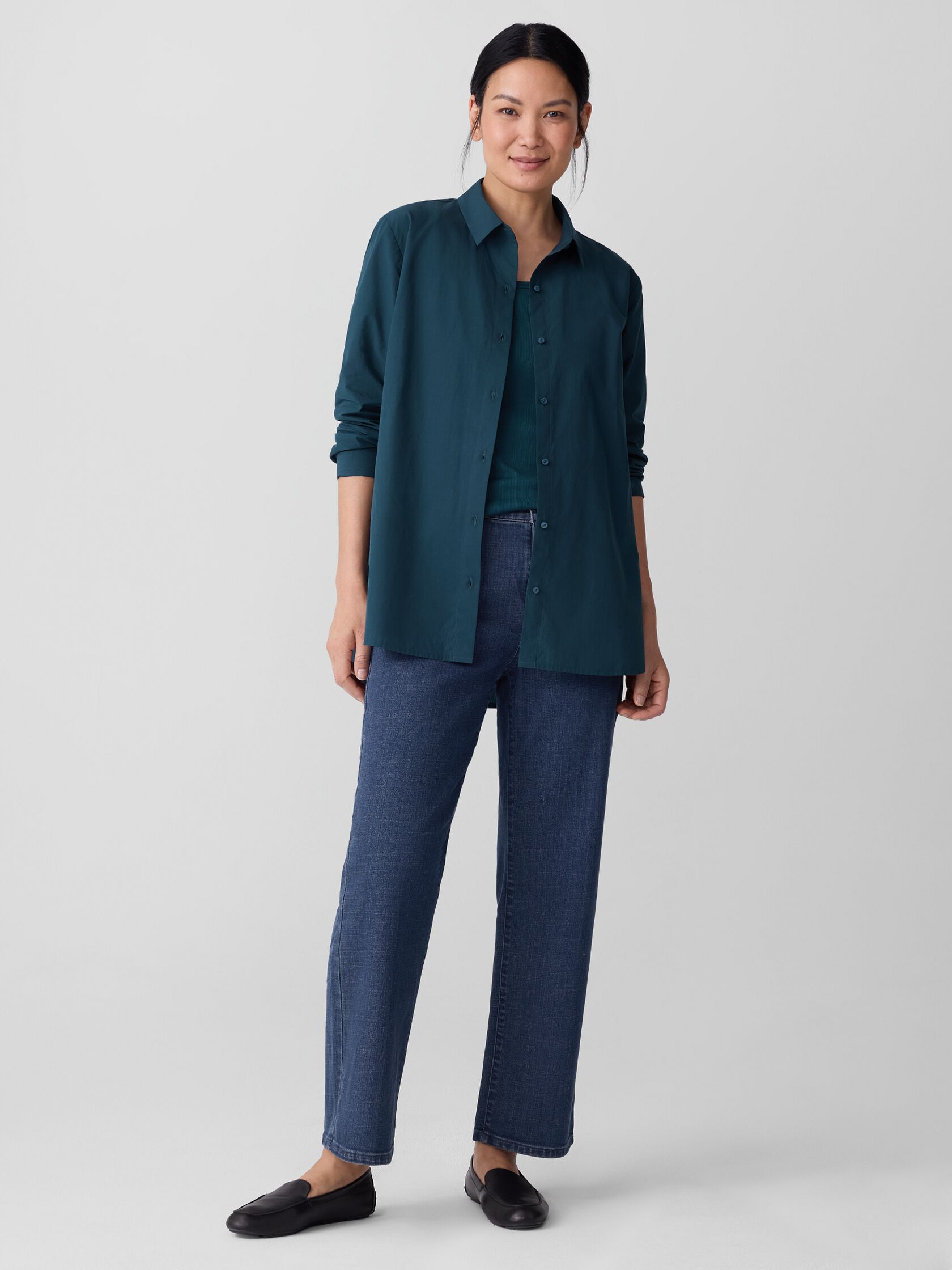 Cotton Stretch Denim Straight Jean
