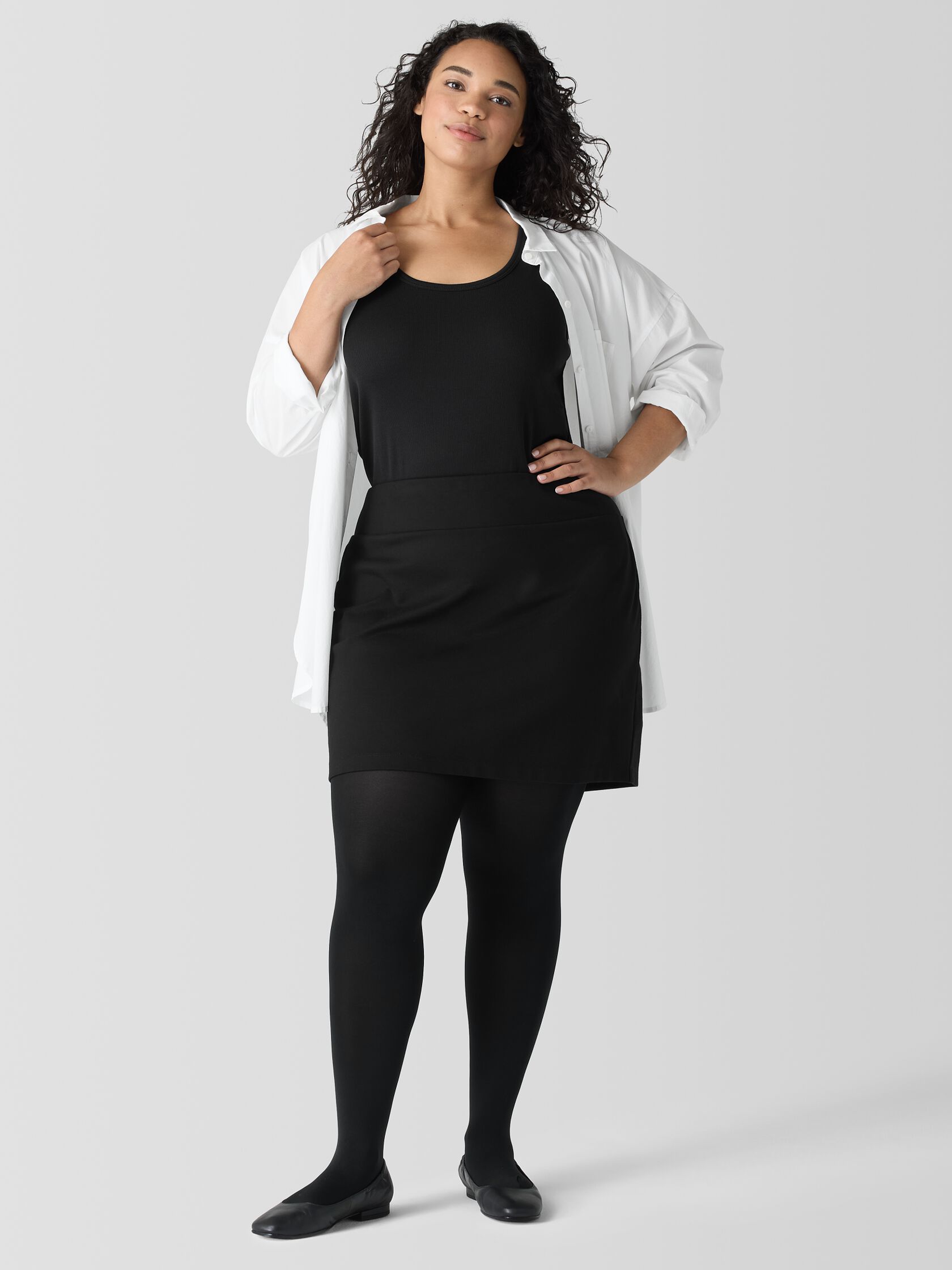 Washed Organic Cotton Poplin Classic Collar Long Shirt
