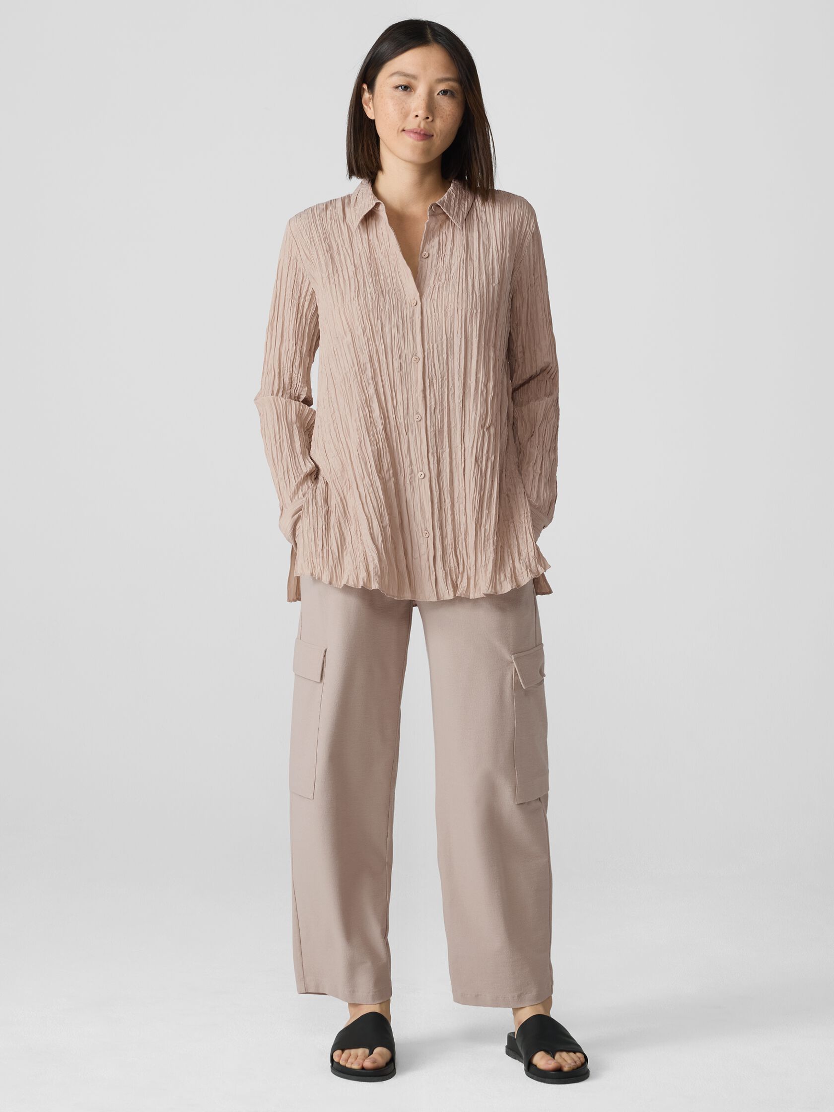 Washable Stretch Crepe Cargo Pant