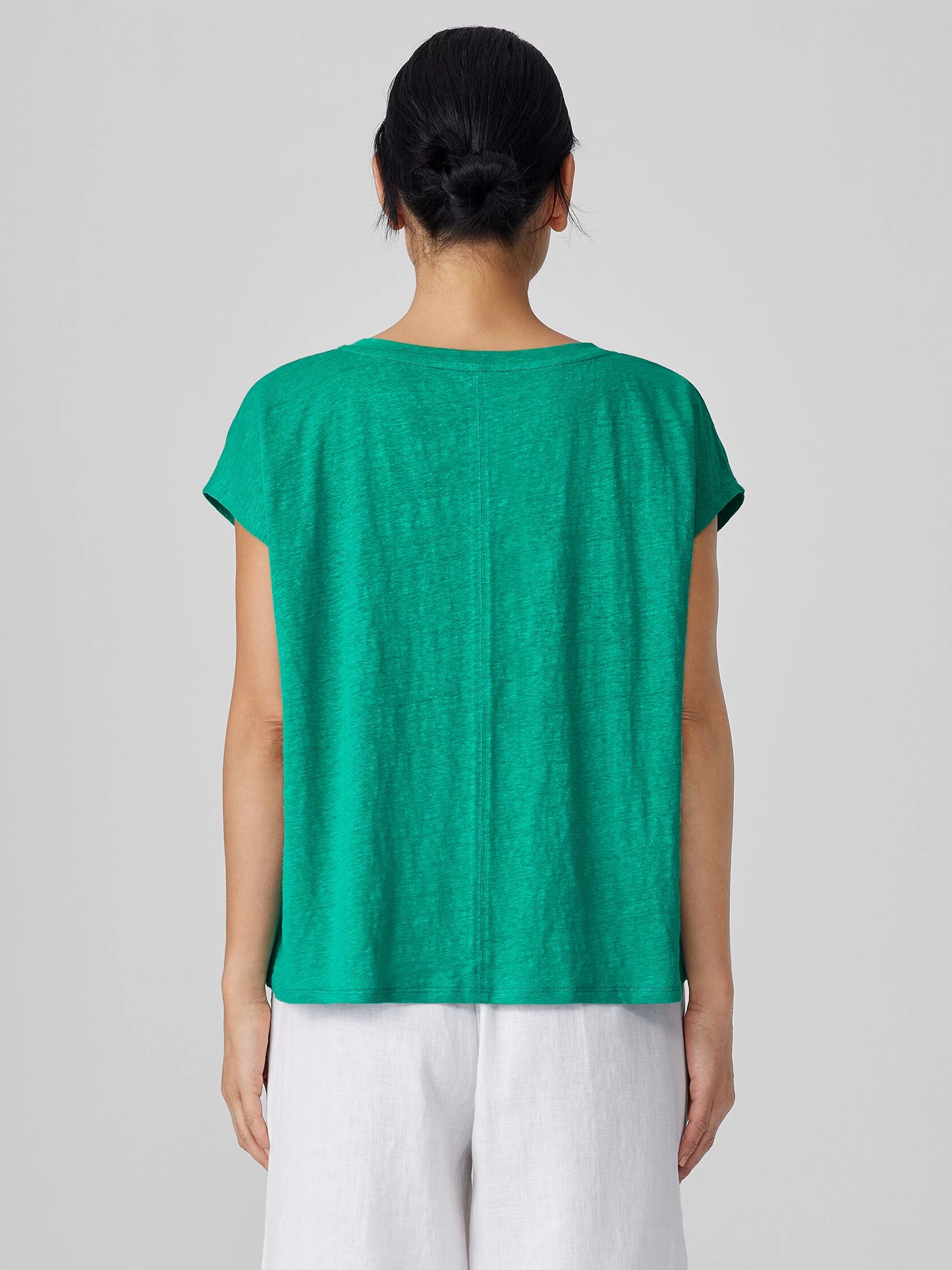 Organic Linen Jersey V-Neck Tee