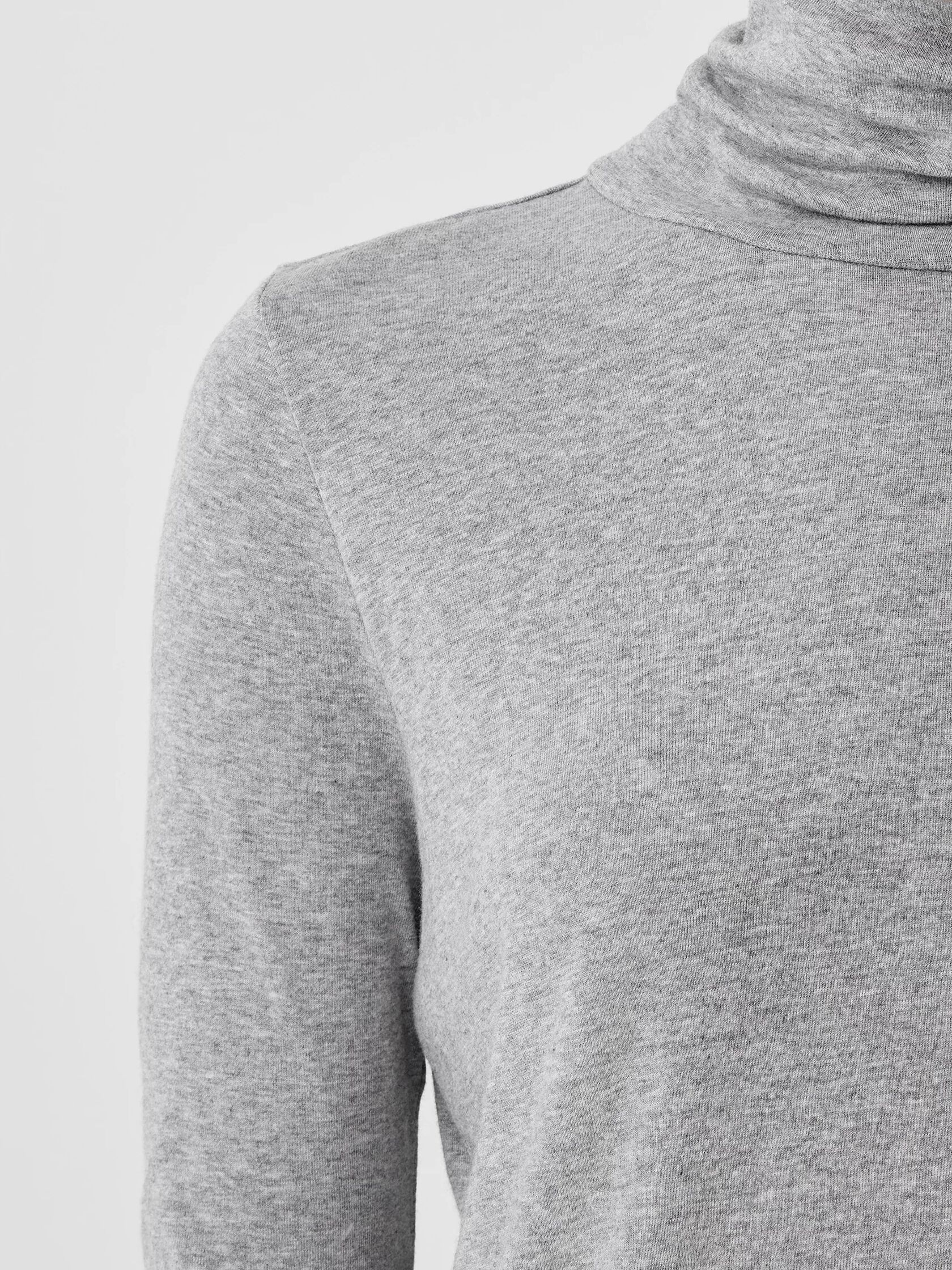 Pima Cotton Blend Turtleneck Top