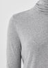 Pima Cotton Blend Turtleneck Top