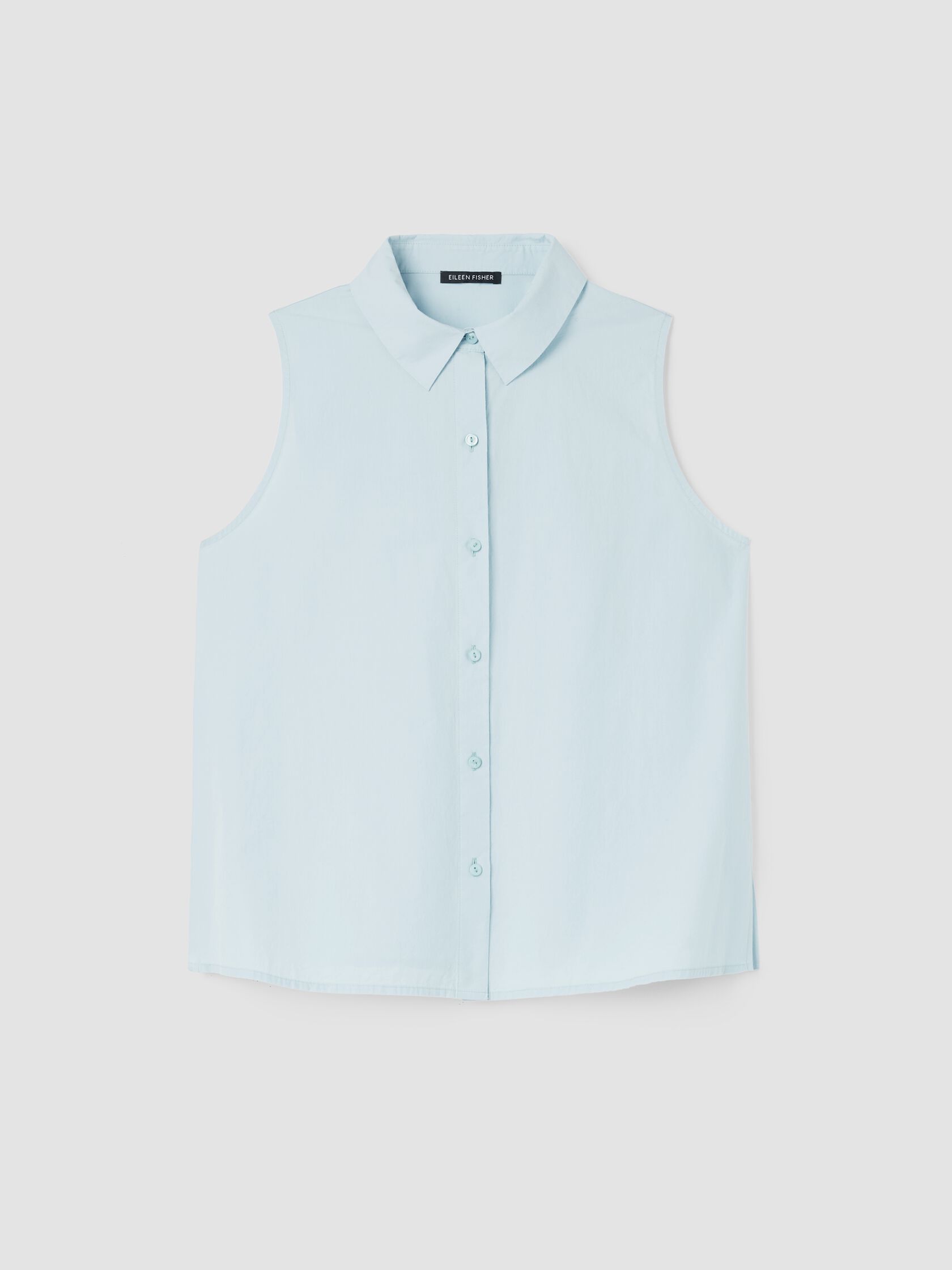 Washed Organic Cotton Poplin Sleeveless Shirt