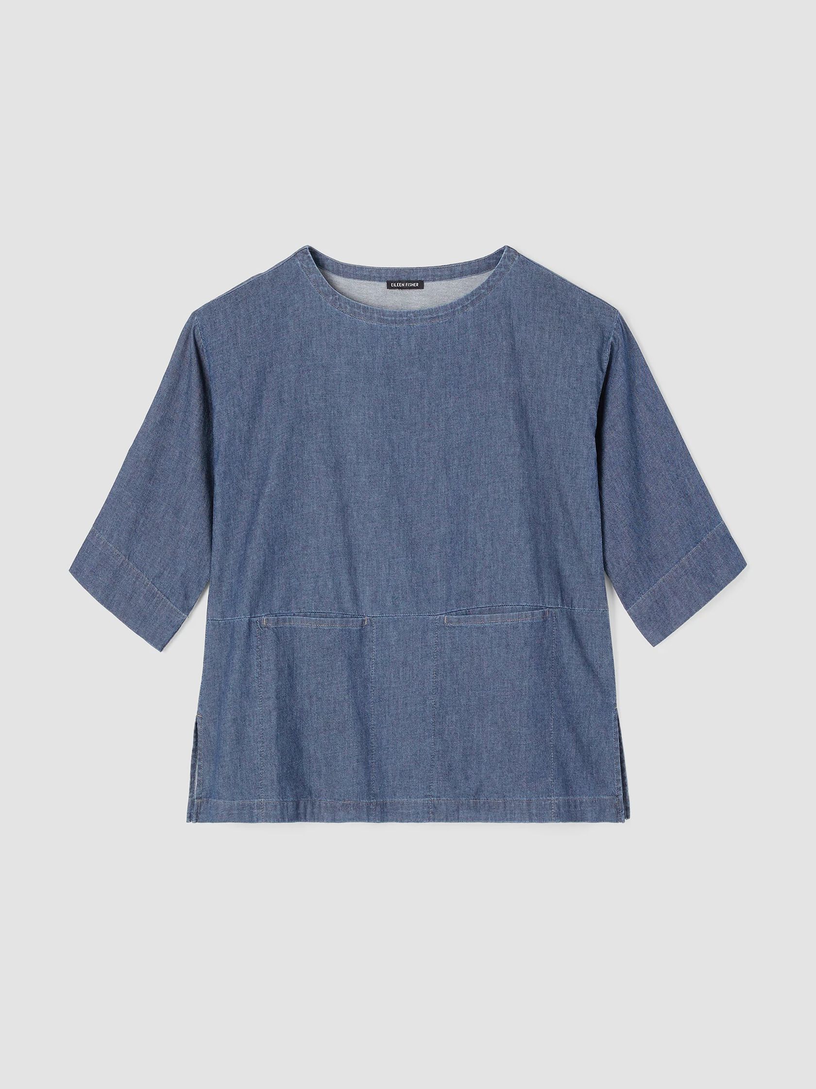 Airy Organic Cotton Twill Bateau Neck Top