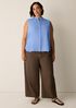 Organic Cotton Microstripe Pucker Sleeveless Shirt