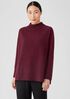 Recycled Cashmere Wool Mock Neck Box-Top