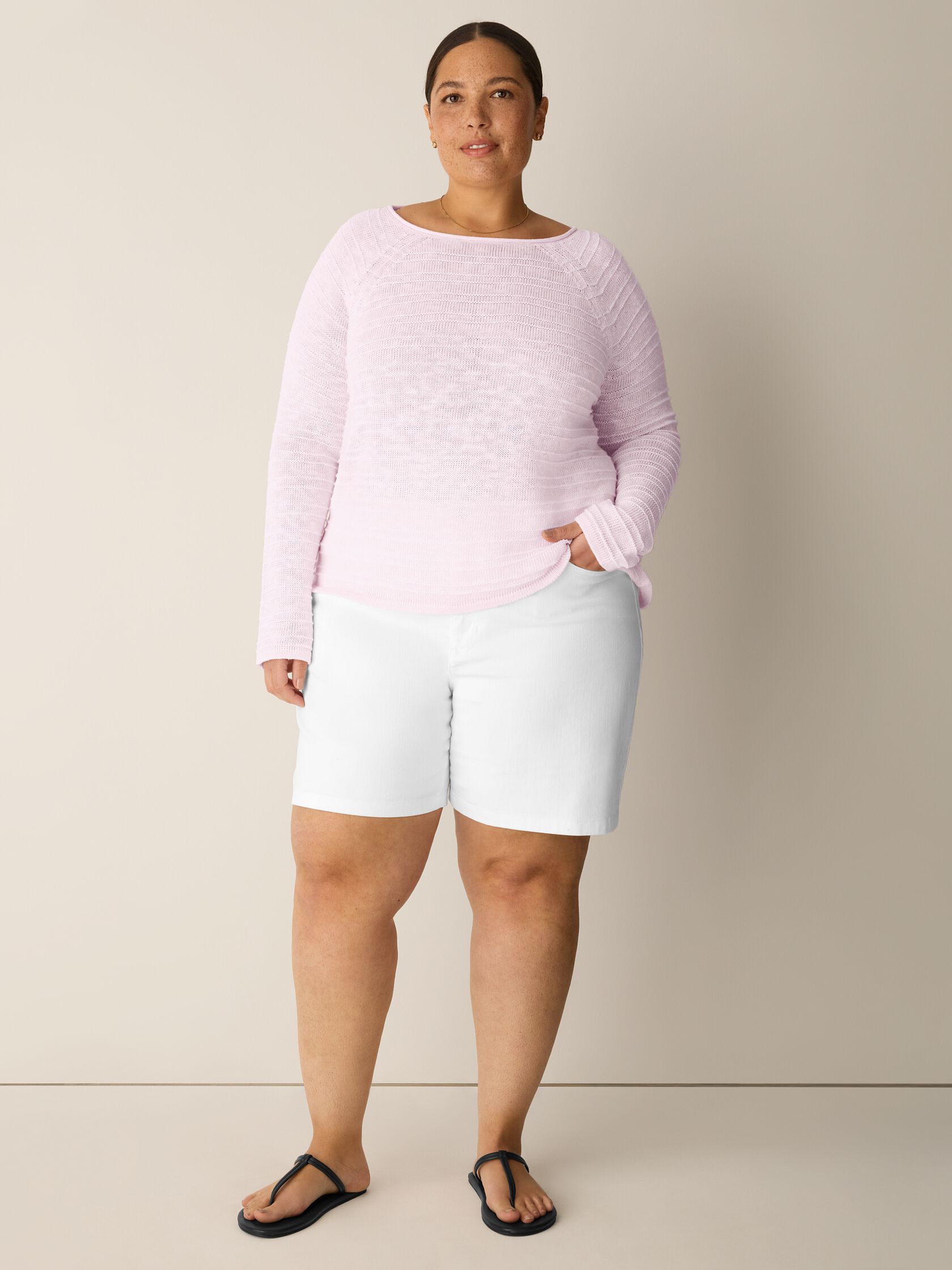 Garment-Dyed Organic Cotton Denim Shorts