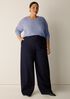 Cotton Stretch Denim Roomy Wide Trouser