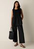 Stretch Organic Cotton Poplin Wide-Leg Pant