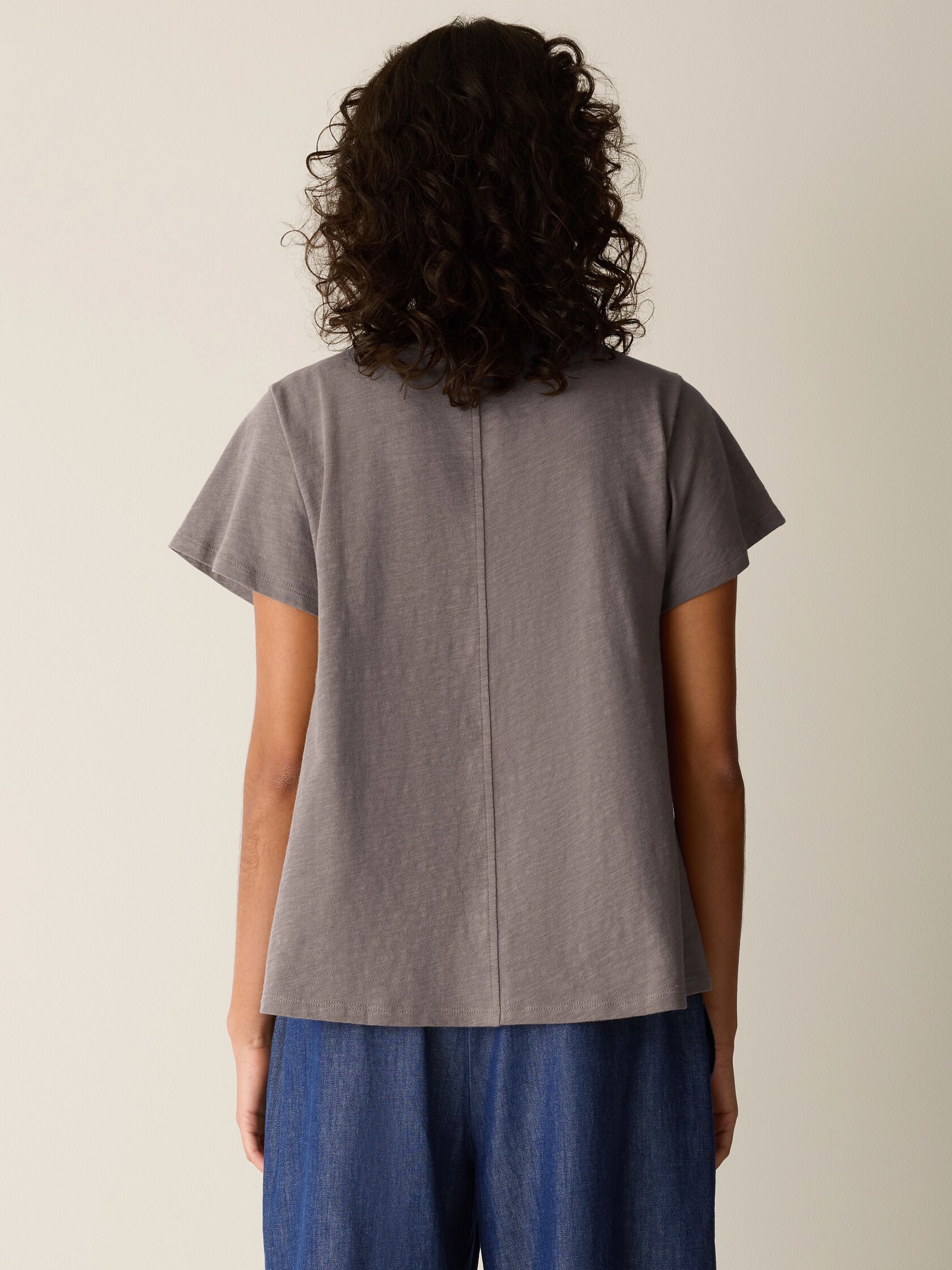 Organic Cotton Slubby Jersey Crew Neck Tee