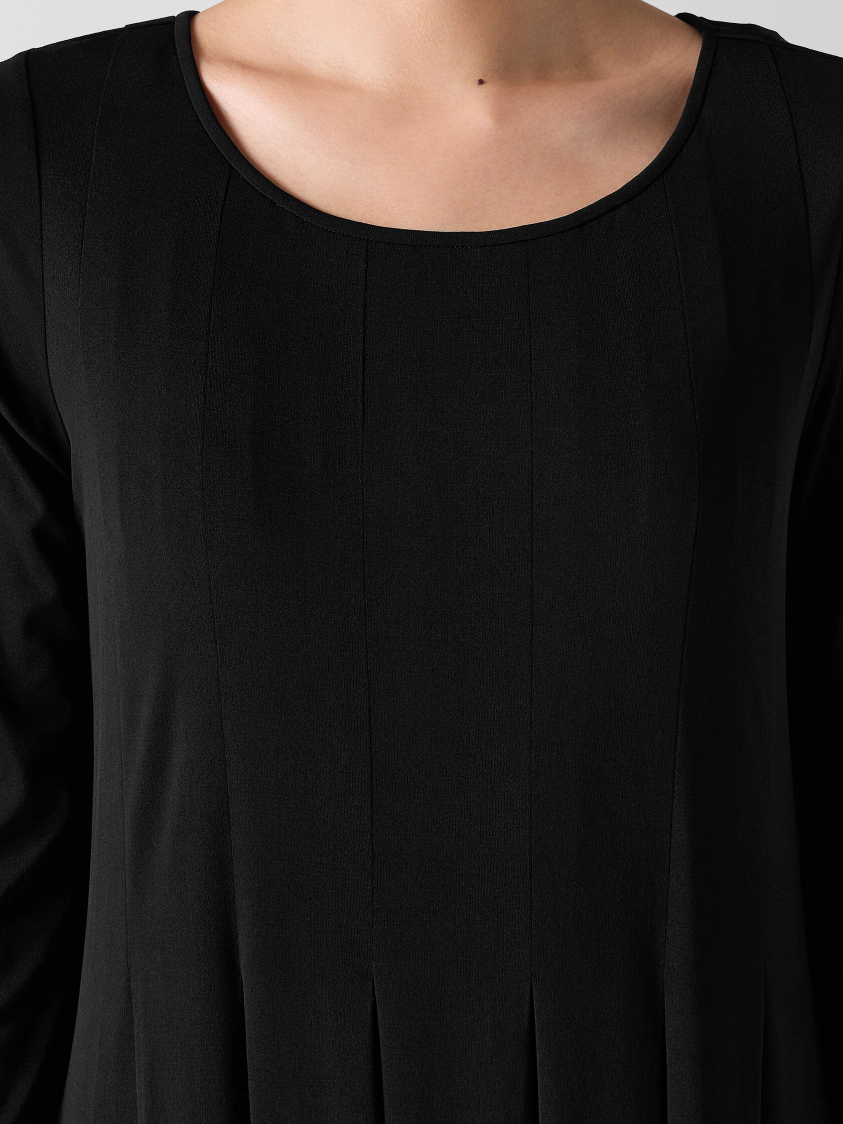 Stretch Silk Jersey Ballet Neck Dress