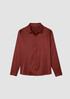 Stretch Silk Charmeuse Classic Collar Shirt