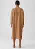 Puckered Organic Linen Long Shirtdress
