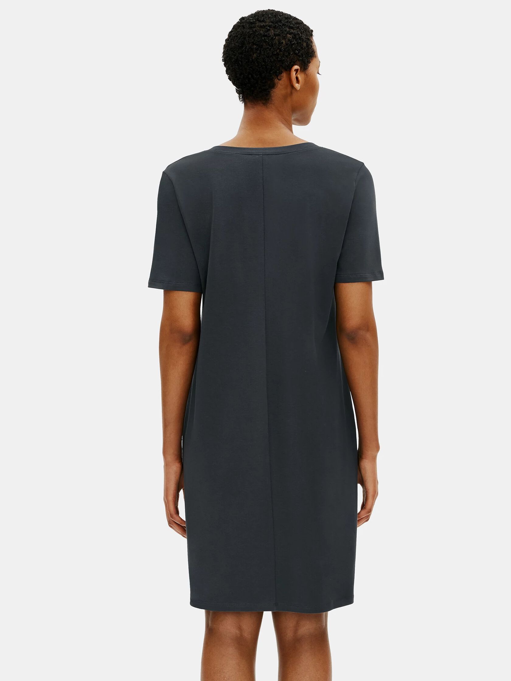 Cotton Stretch Jersey V-Neck Dress