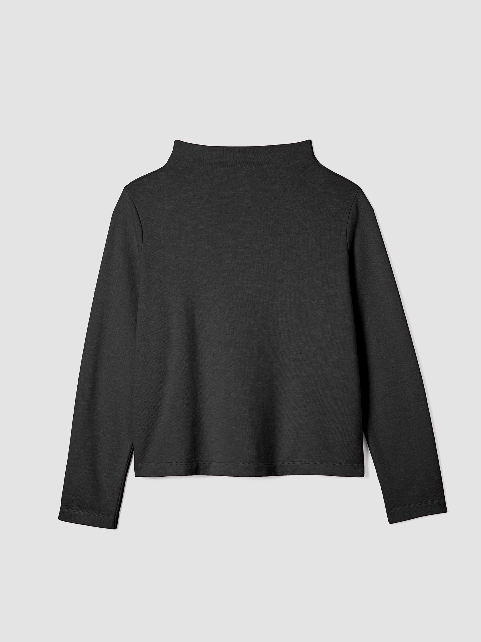 Garment-Dyed Terry Funnel Neck Top