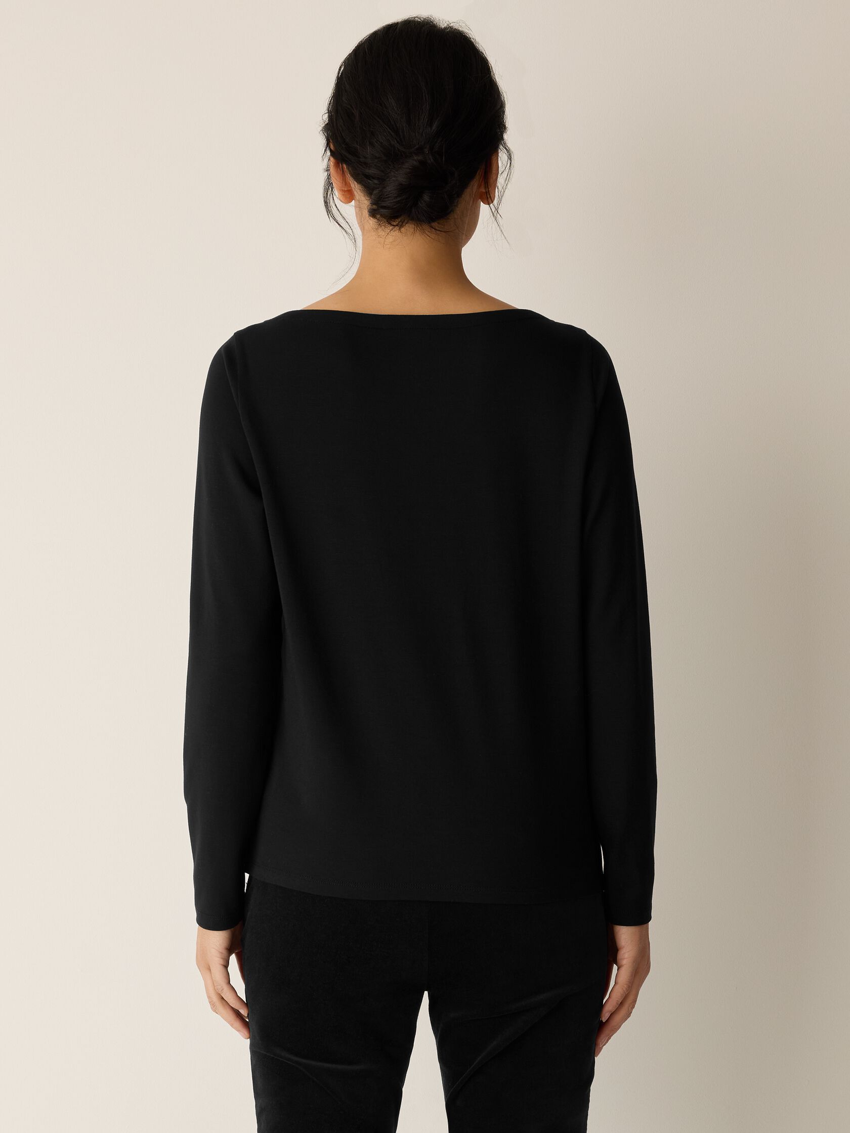 Stretch Jersey Knit Bateau Neck Top